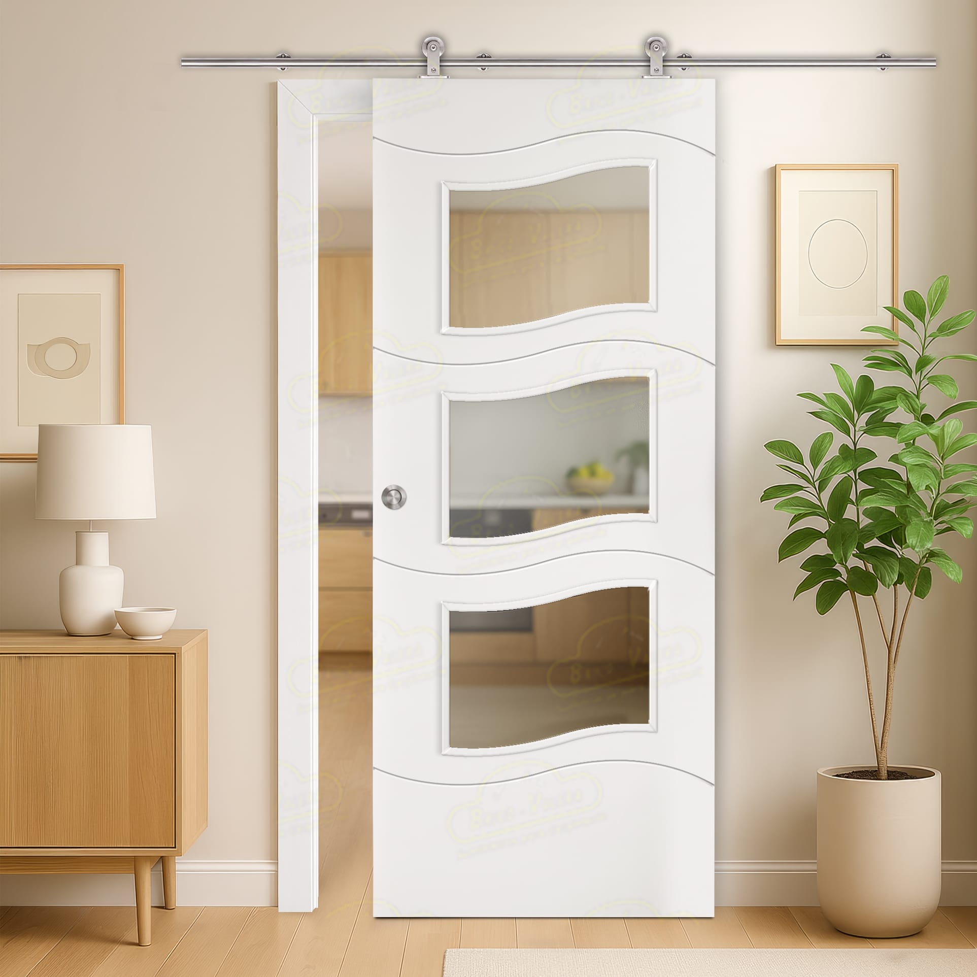 Puerta Corredera PL-2900 de Interior Lacada Blanca