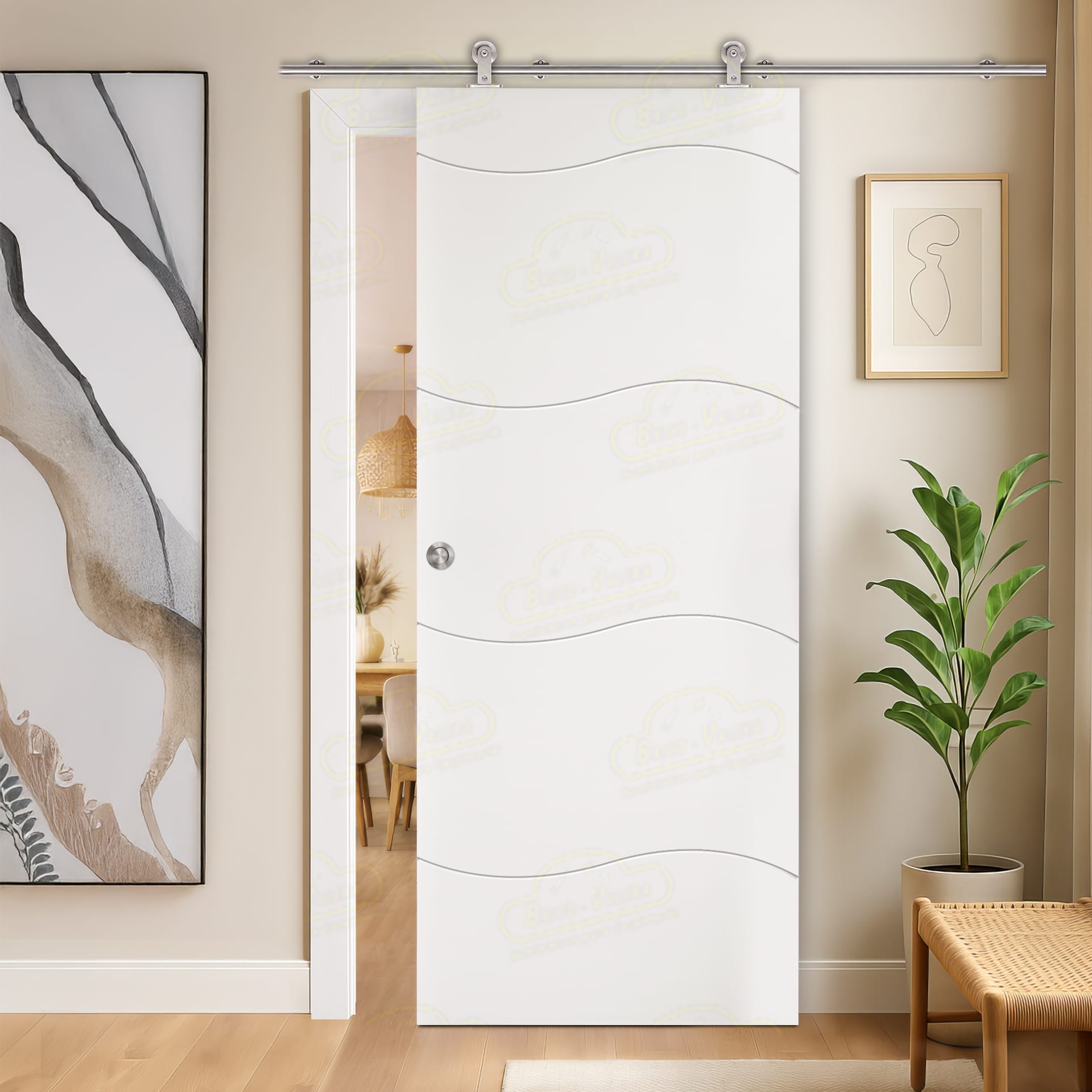 Puerta Corredera PL-2900-BV3 de Interior Lacada Blanca