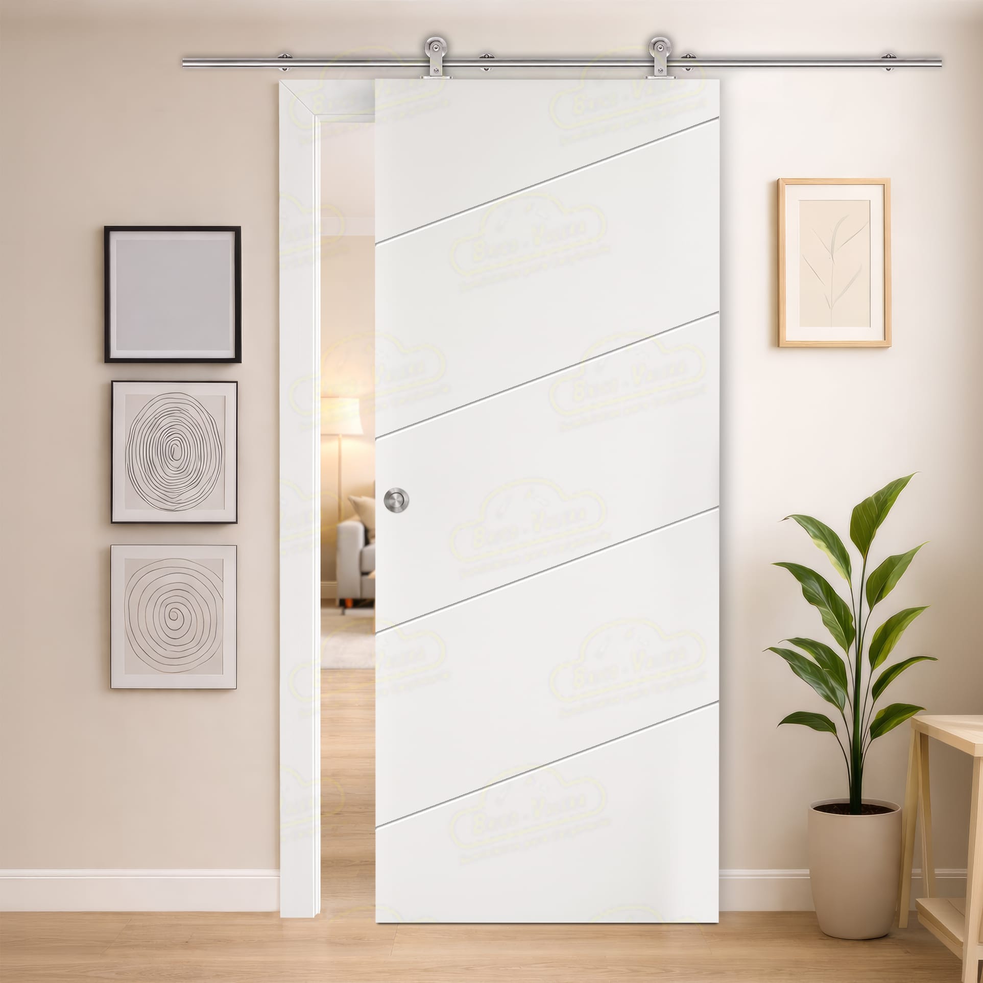 Puerta Corredera PL-3100-BZV3 de Interior Lacada Blanca