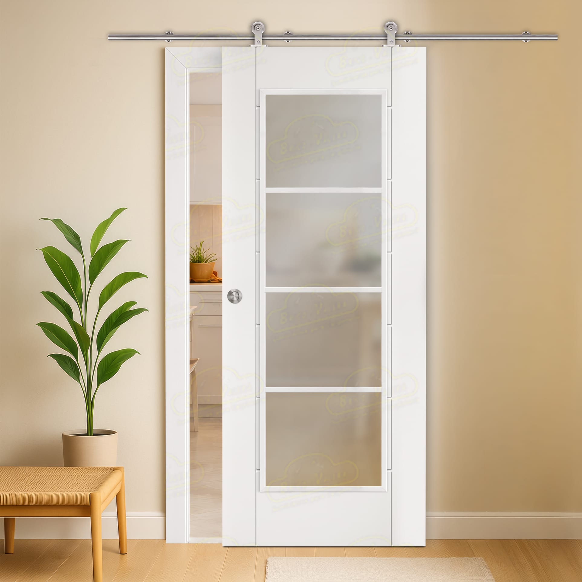 Puerta Corredera PL-3200-PV4 de Interior Lacada Blanca