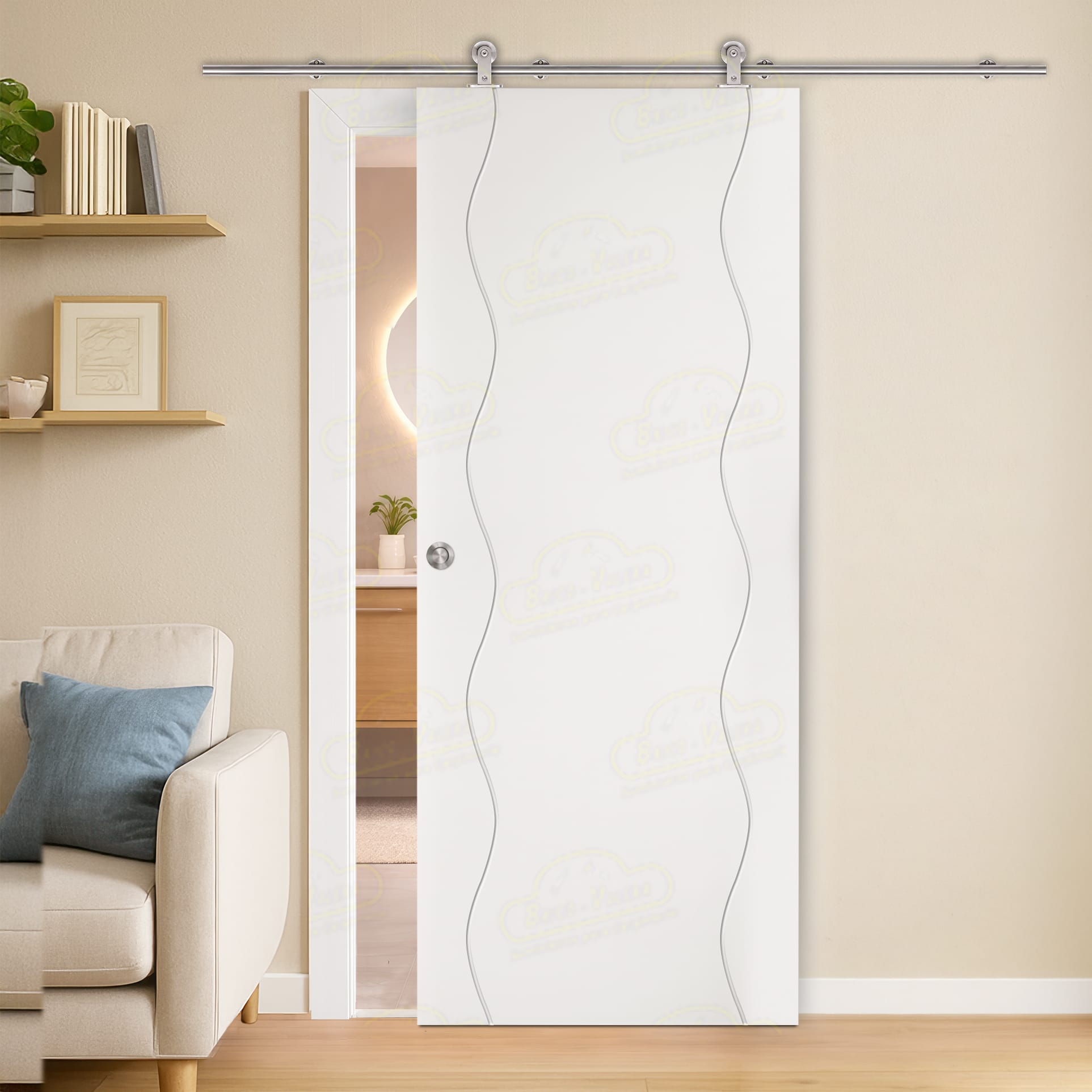 Puerta Corredera PL-3400 de Interior Lacada Blanca