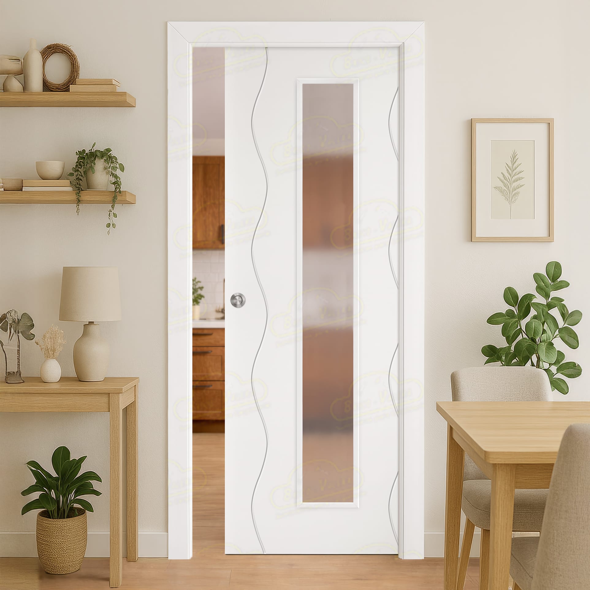 Puerta Corredera PL-3400 V1C de Interior Lacada Blanca