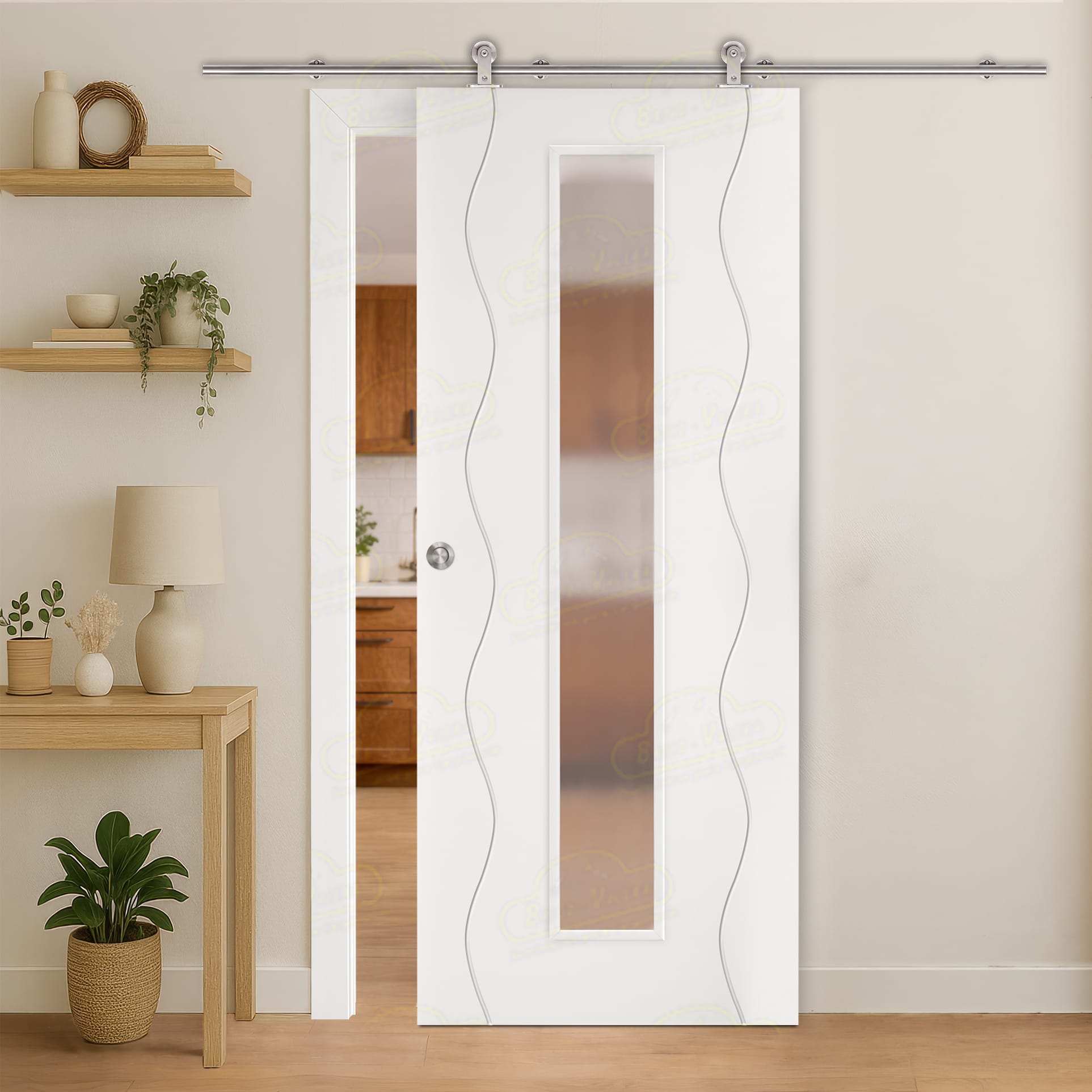 Puerta Corredera PL-3400 V1C de Interior Lacada Blanca