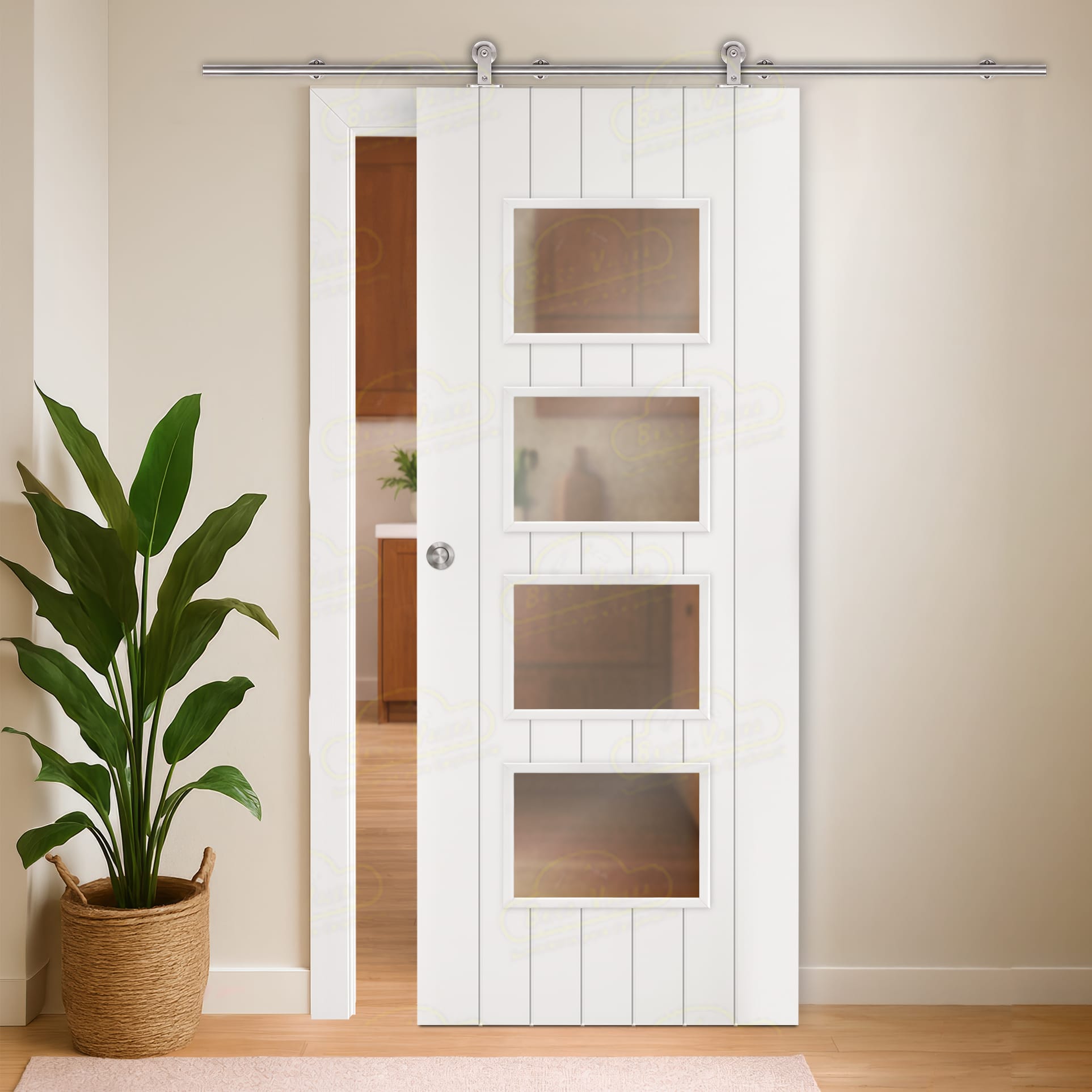 Puerta Corredera PL-3500 de Interior Lacada Blanca
