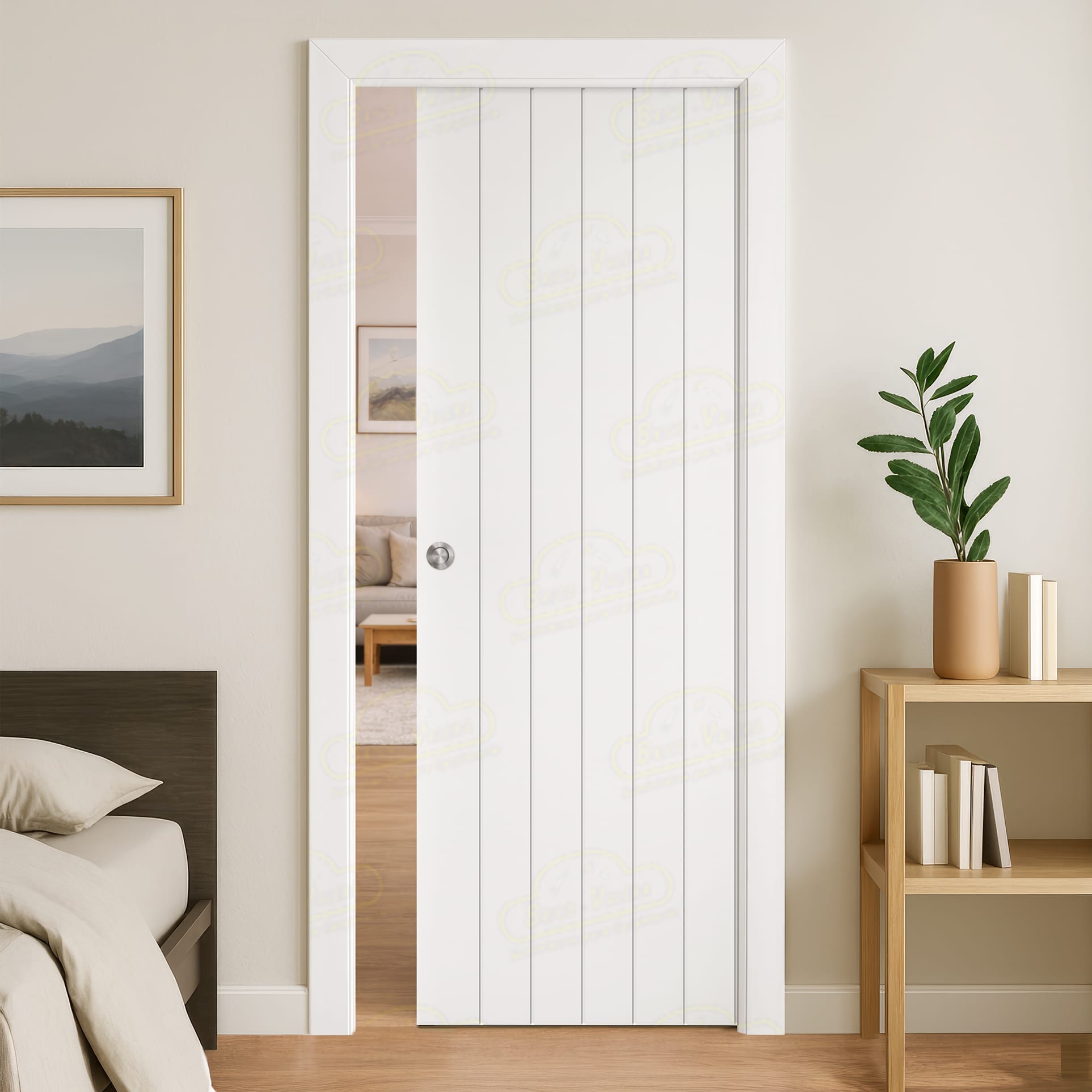 Puerta Corredera PL-3500-BV4 de Interior Lacada Blanca