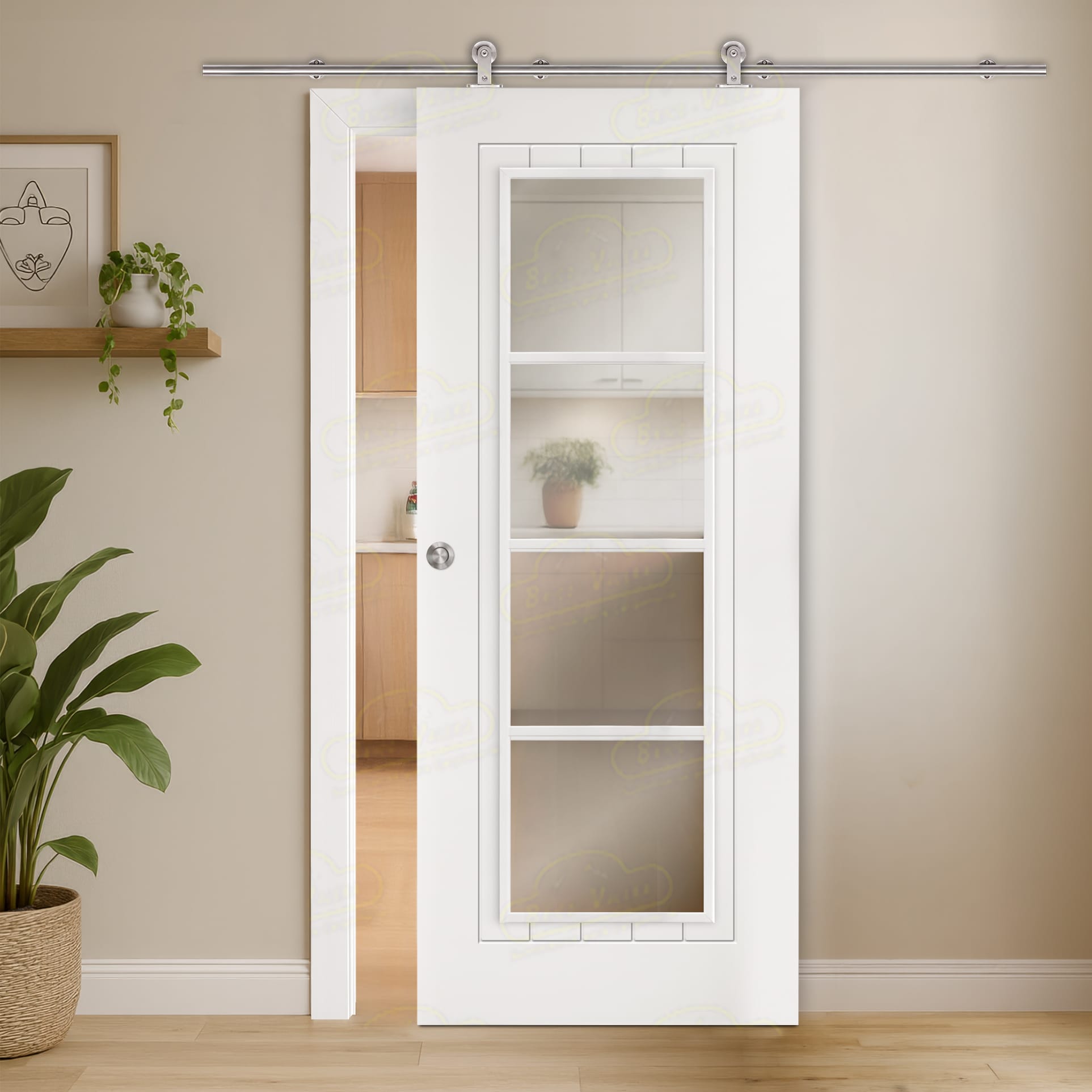 Puerta Corredera PL-3600-PV4 de Interior Lacada Blanca