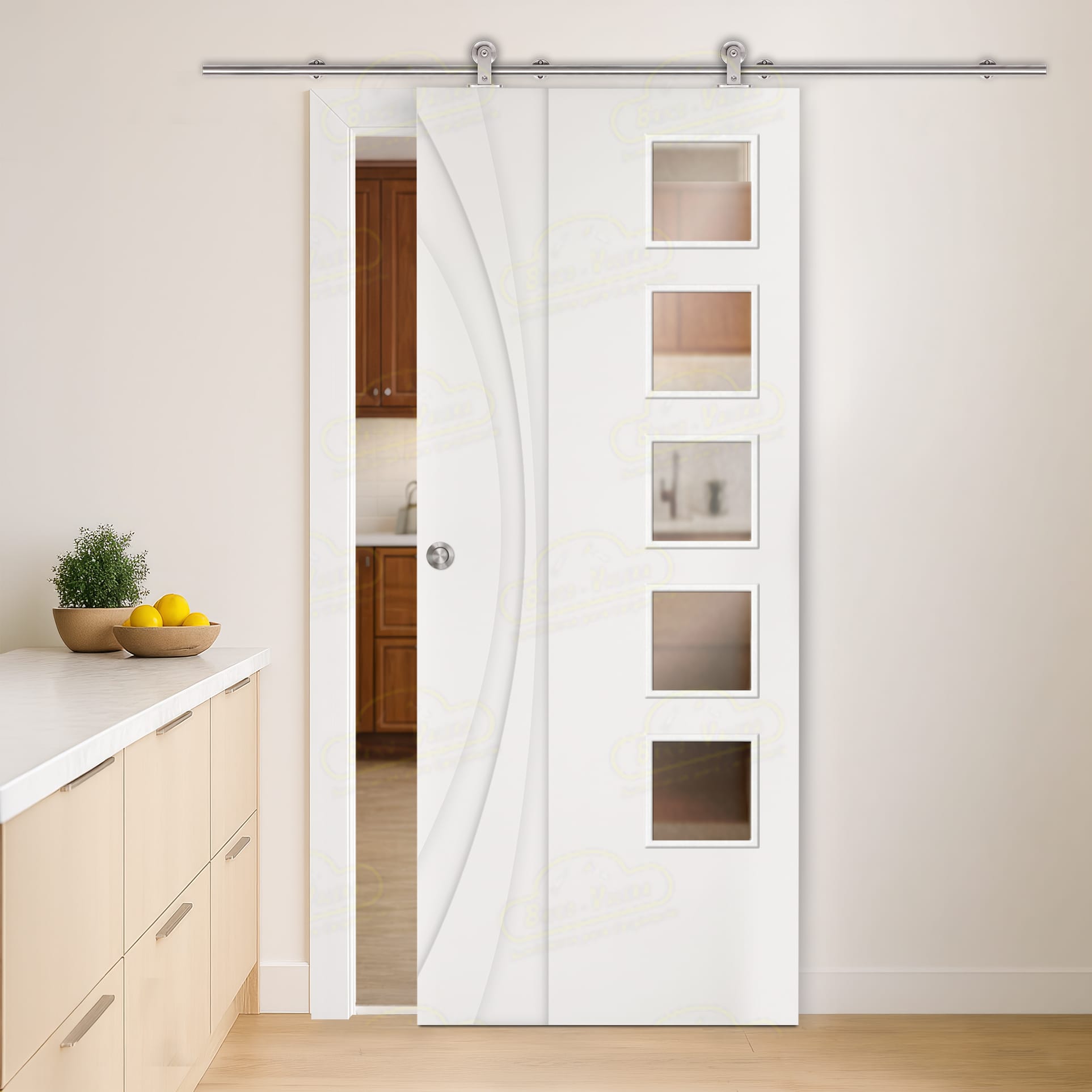 Puerta Corredera PL-Madrid de Interior Lacada Blanca