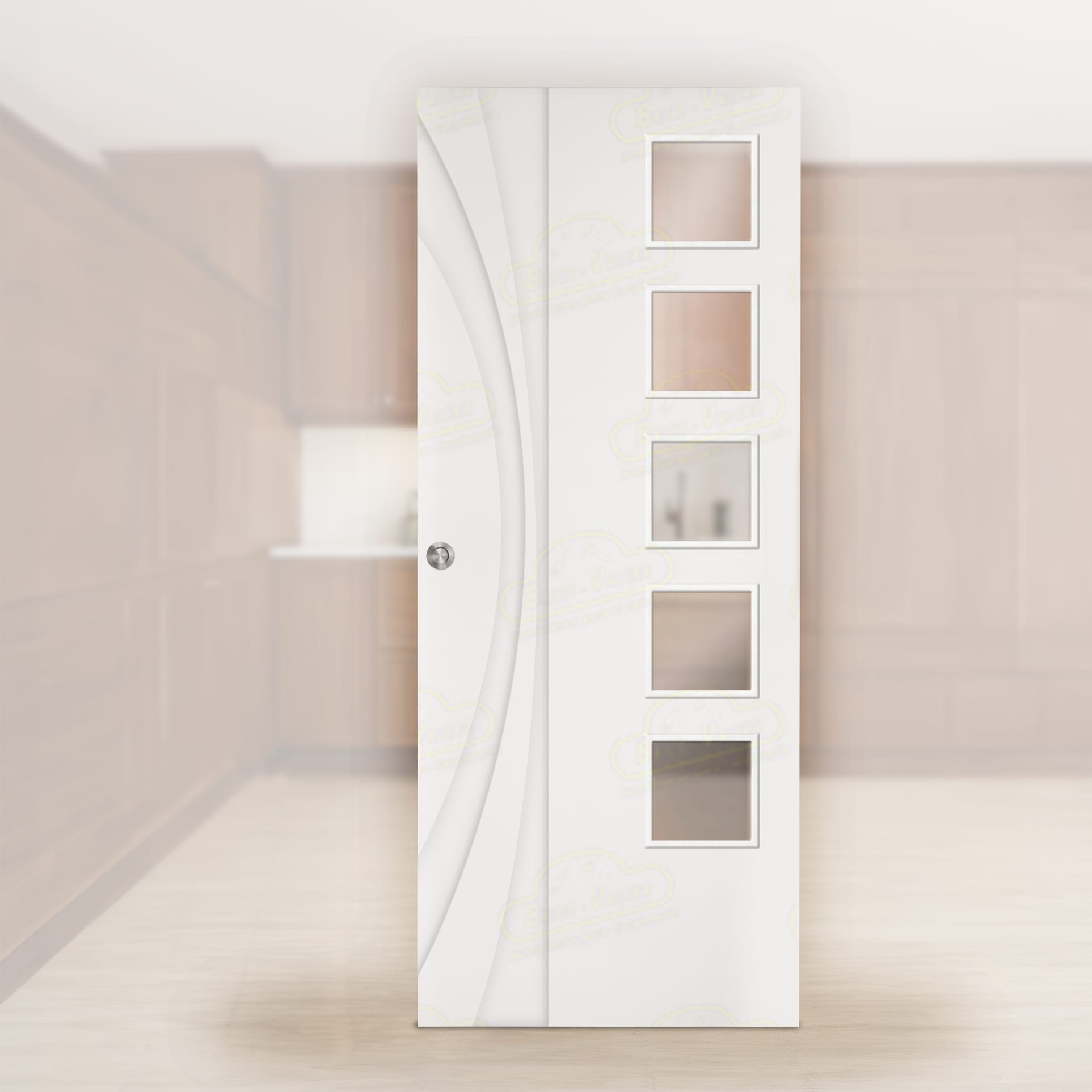 Puerta Corredera PL-Madrid de Interior Lacada Blanca