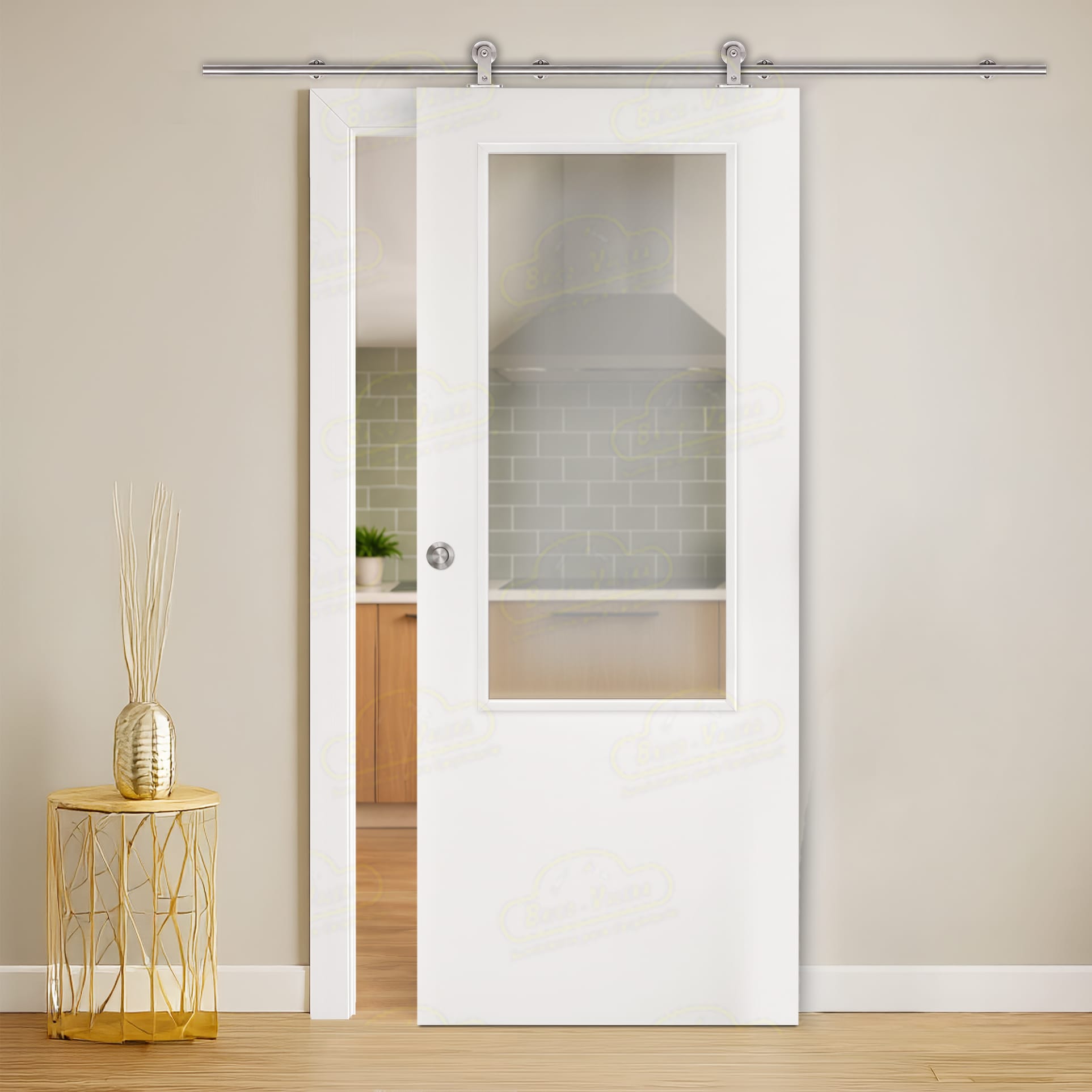 Puerta Corredera Blanca PL1-ZV1 de Interior Lacada Blanca