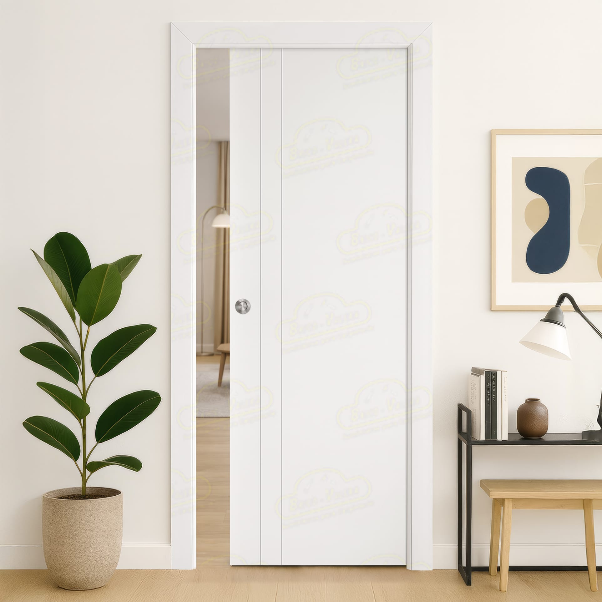 Puerta Corredera PV2 de Interior Lacada Blanca
