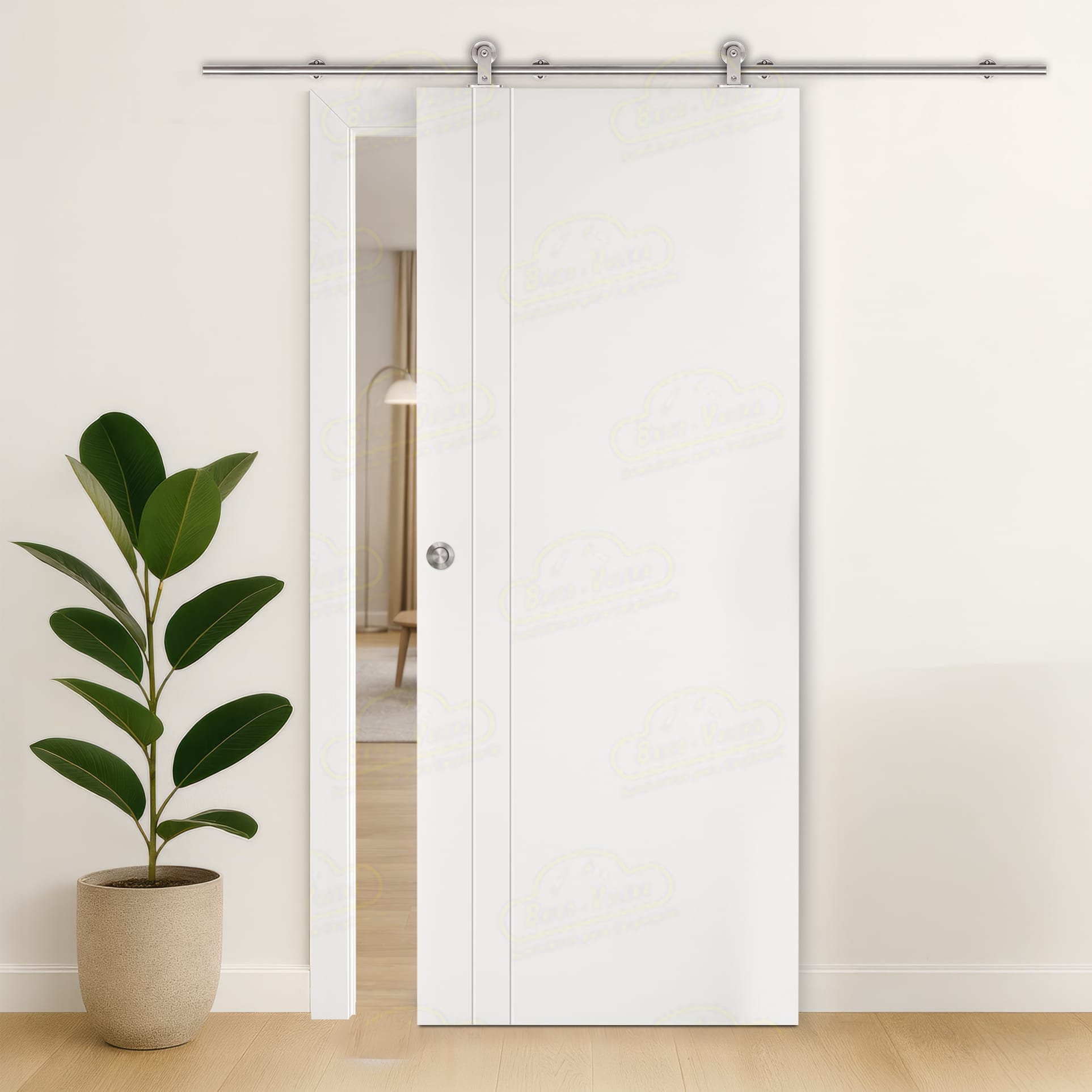 Puerta Corredera PV2 de Interior Lacada Blanca