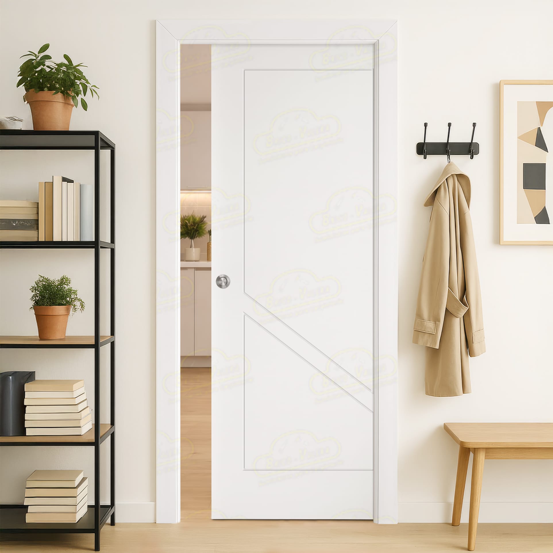 Puerta Corredera PV200 de Interior Lacada Blanca