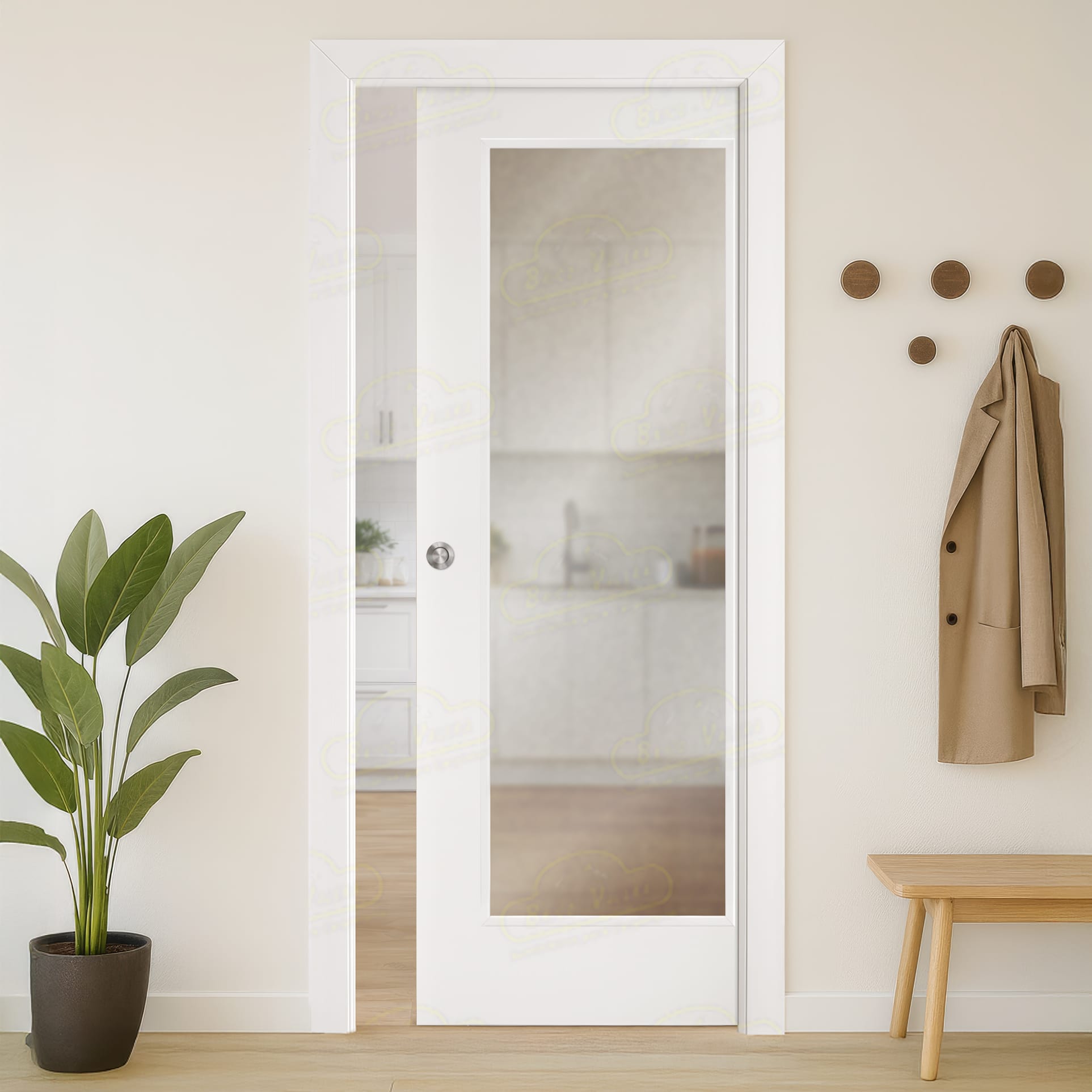 Puerta Corredera PV200-V1 de Interior Lacada Blanca