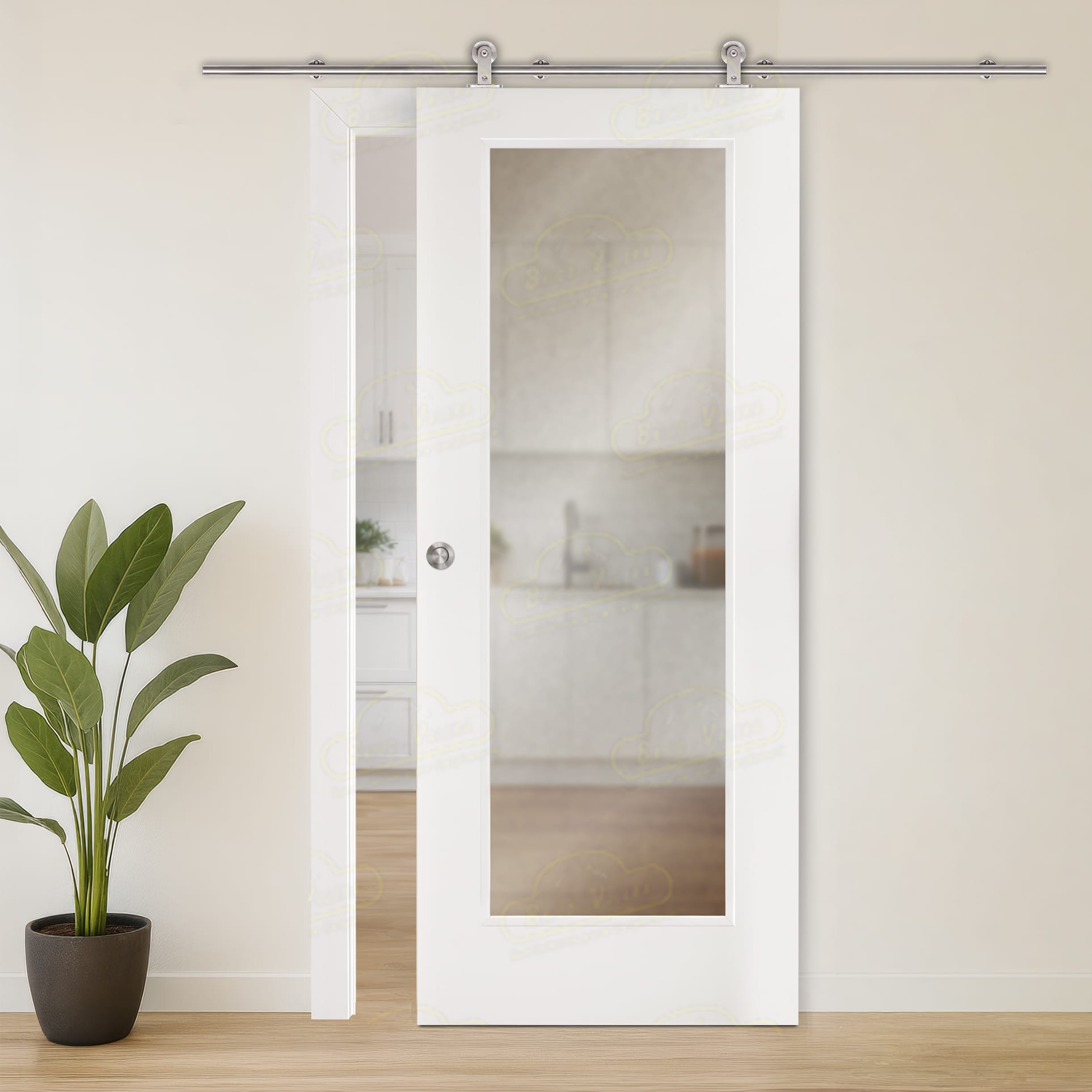 Puerta Corredera PV200-V1 de Interior Lacada Blanca