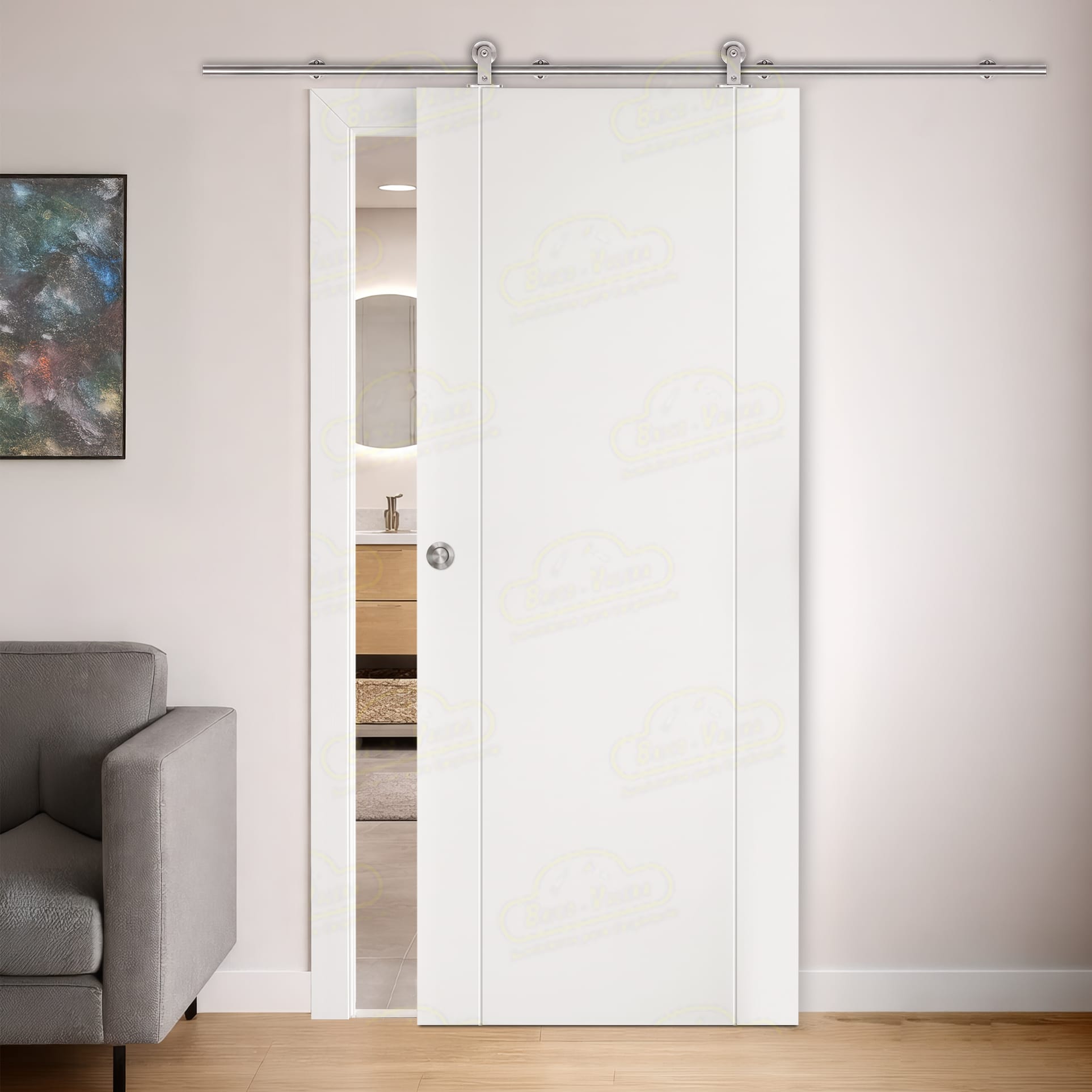 Puerta Corredera PVP1 de Interior Lacada Blanca