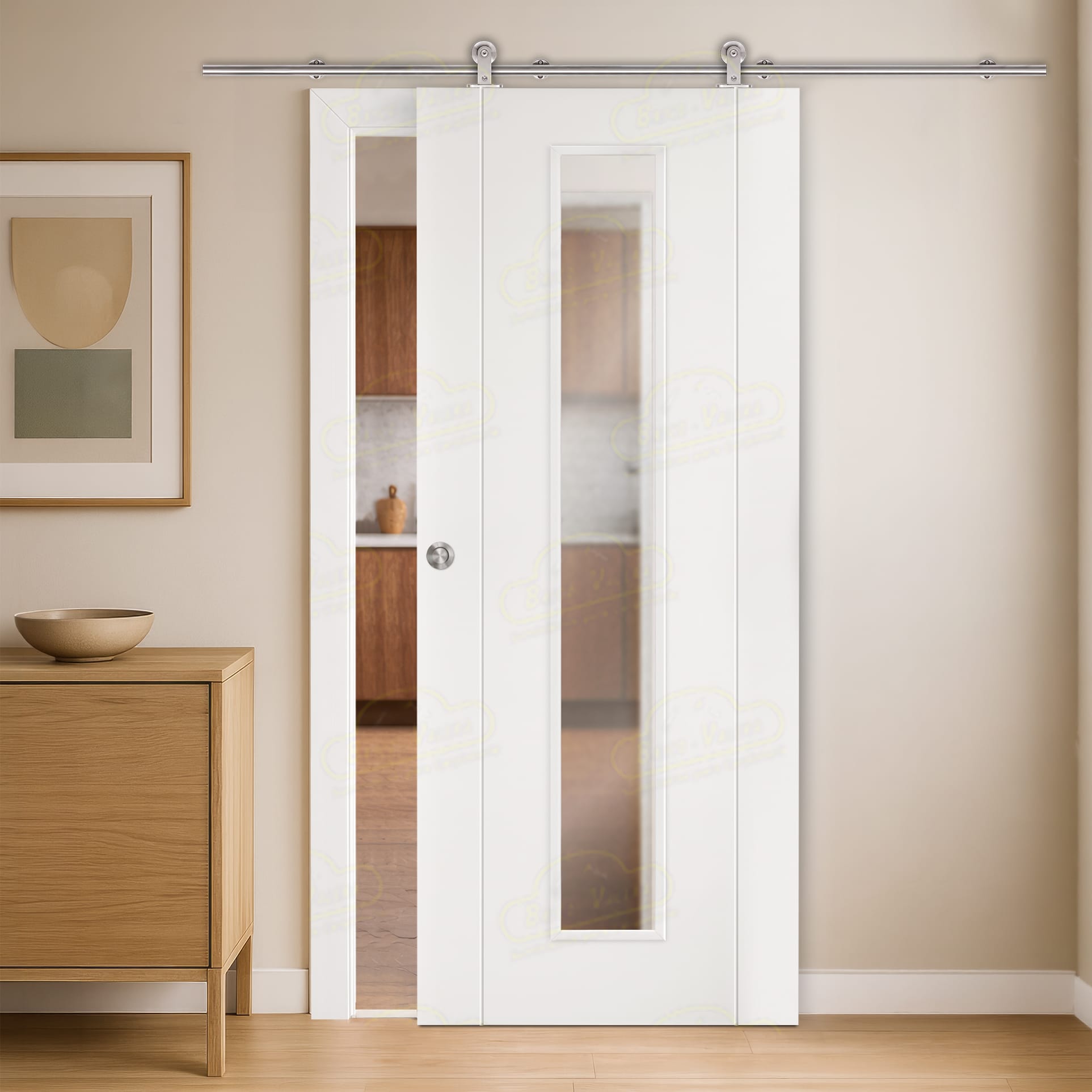 Puerta Corredera PVP1-V1C de Interior Lacada Blanca