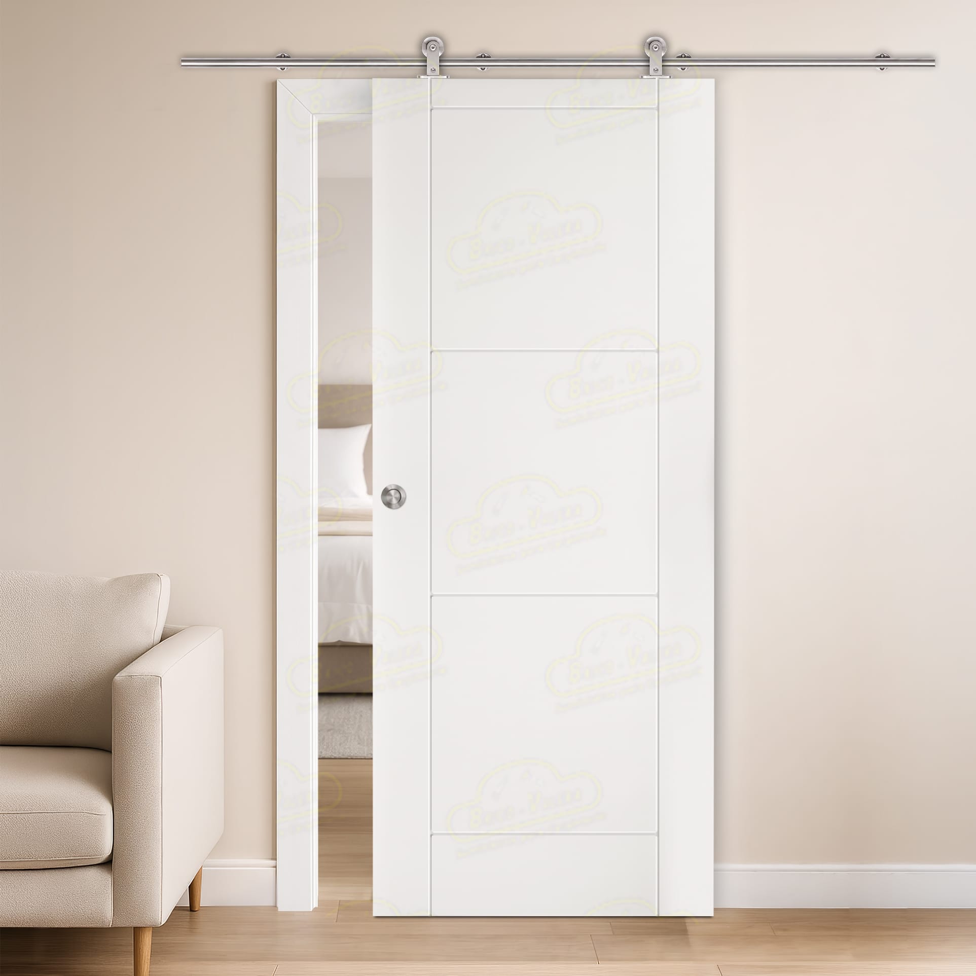 Puerta Corredera PVP4M-BV3 de Interior Lacada Blanca