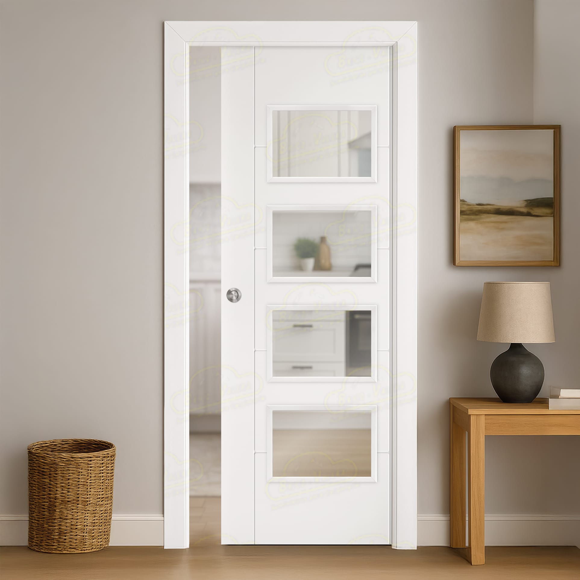 Puerta Corredera PVP5-BV4 de Interior Lacada Blanca