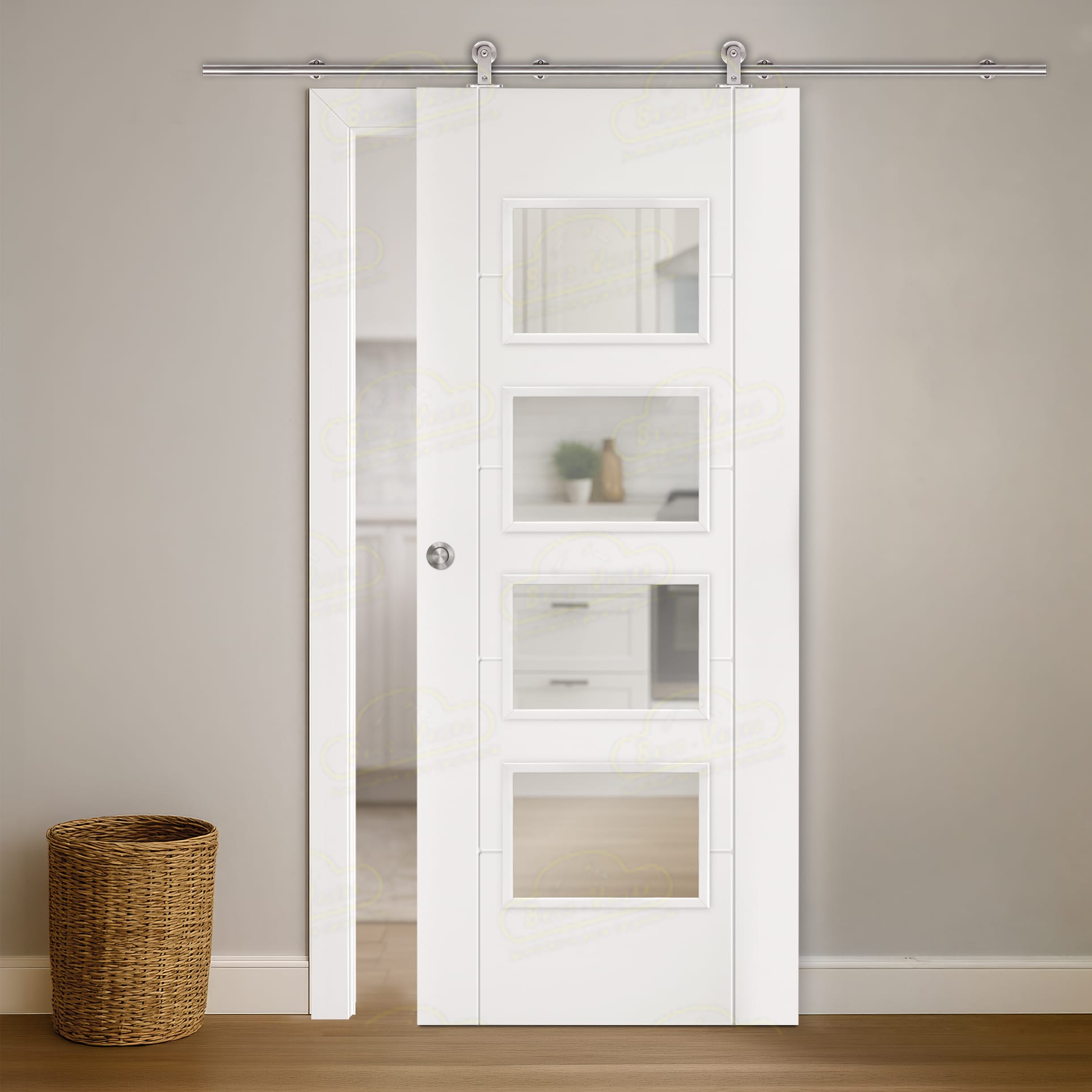 Puerta Corredera PVP5-BV4 de Interior Lacada Blanca