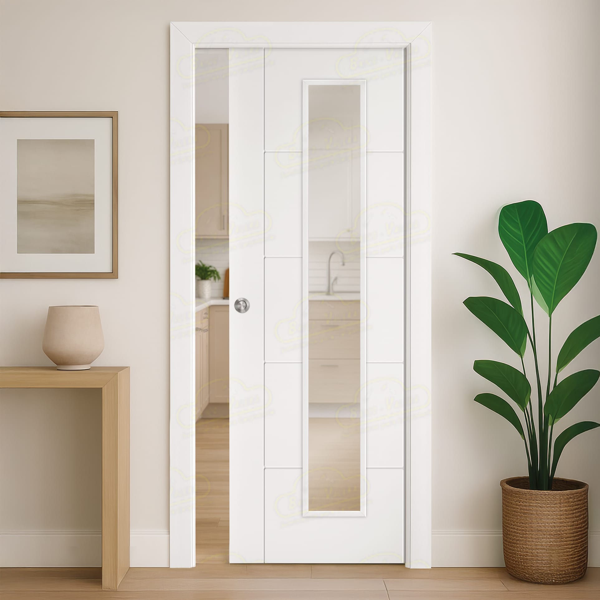 Puerta Corredera PVP5-V1C de Interior Lacada Blanca