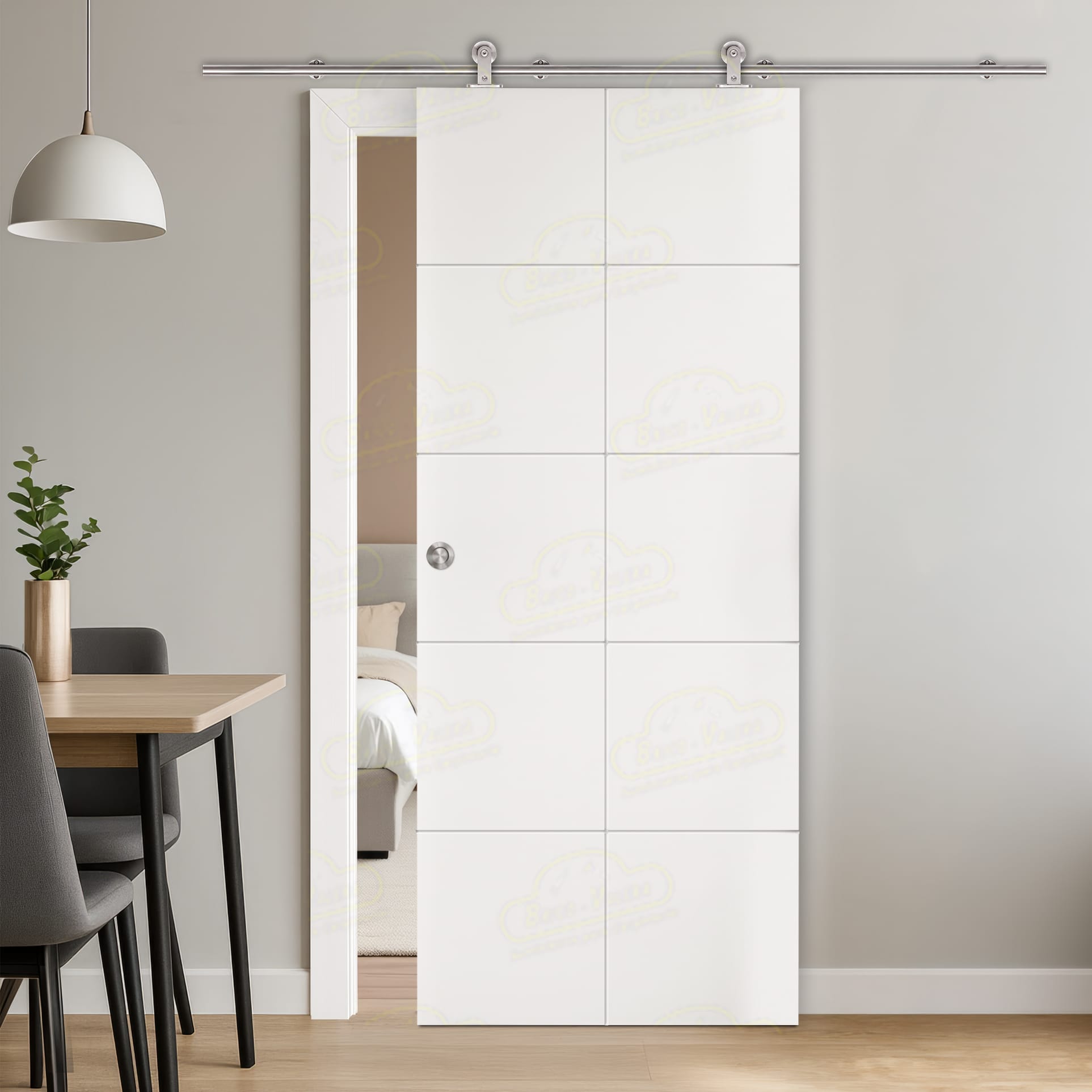 Puerta Corredera PVT10 de Interior Lacada Blanca