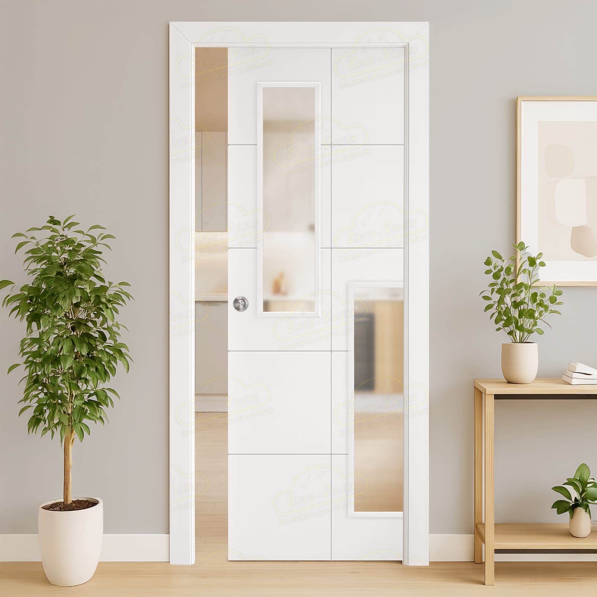 Puerta Corredera PVT10-V2 de Interior Lacada Blanca