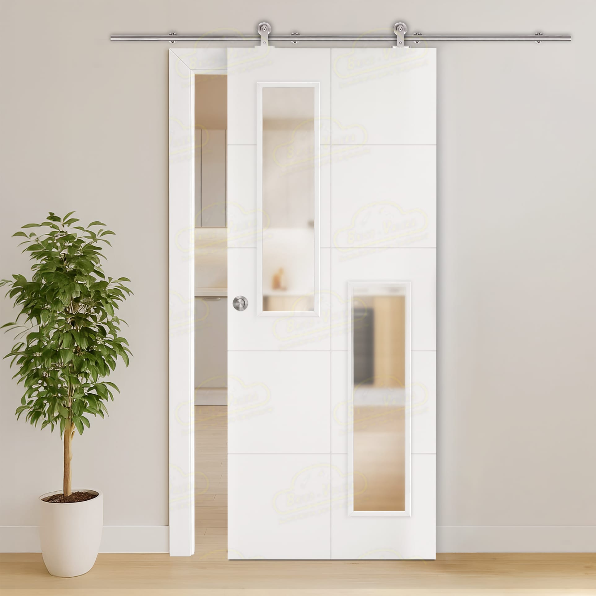 Puerta Corredera PVT10-V2 de Interior Lacada Blanca