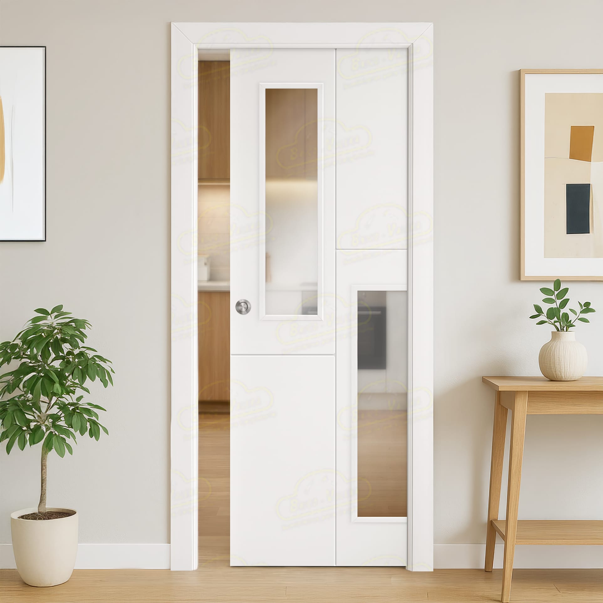 Puerta Corredera PVT4-V2 de Interior Lacada Blanca