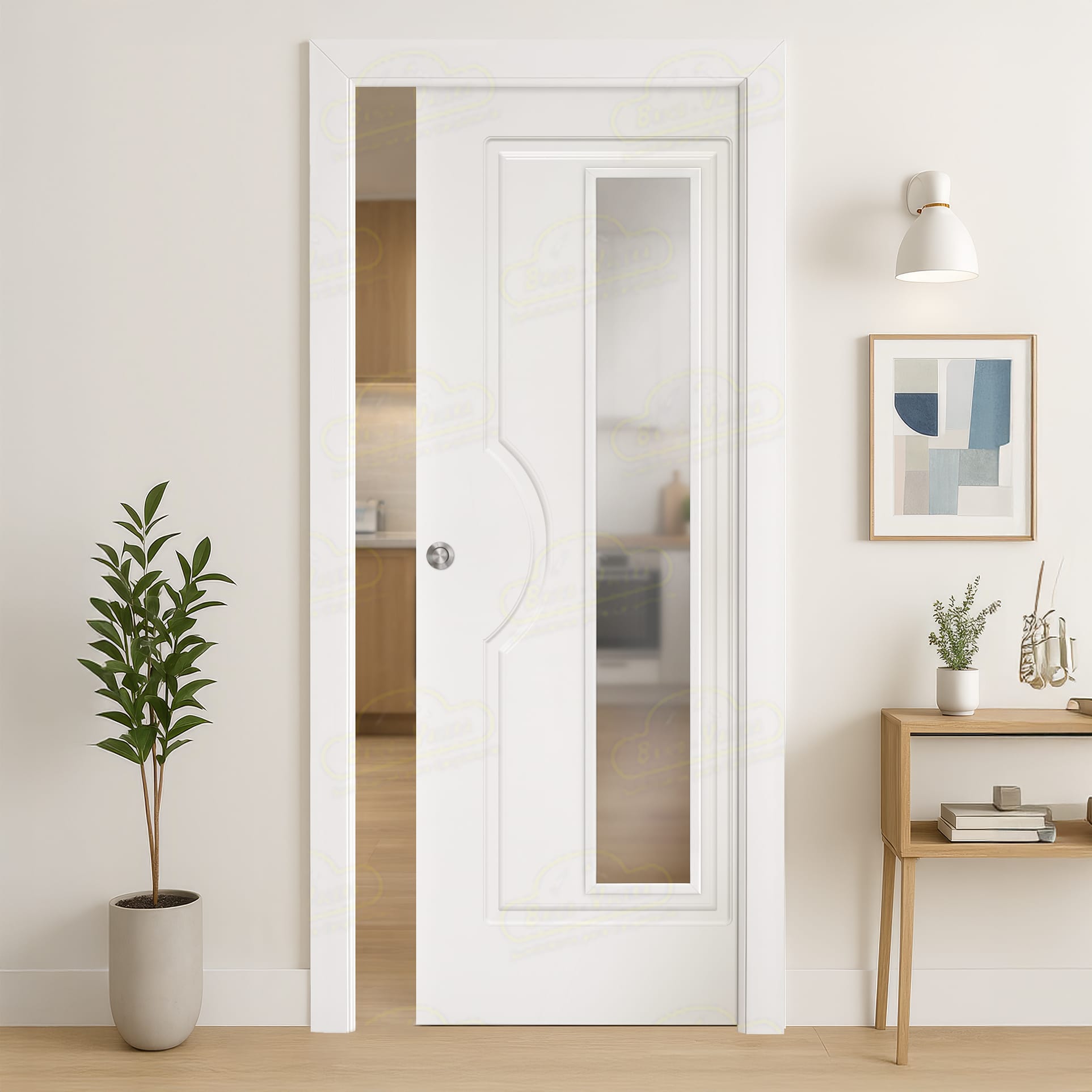 Puerta Corredera Royal-V1L de Interior Lacada Blanca