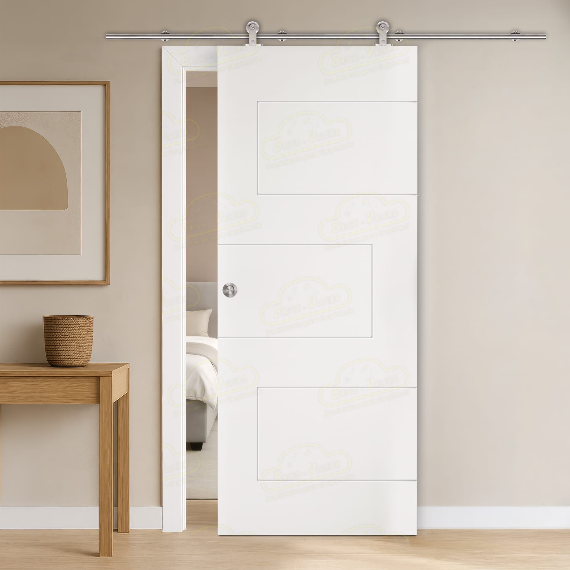 Puerta Corredera Sola de Interior Lacada Blanca