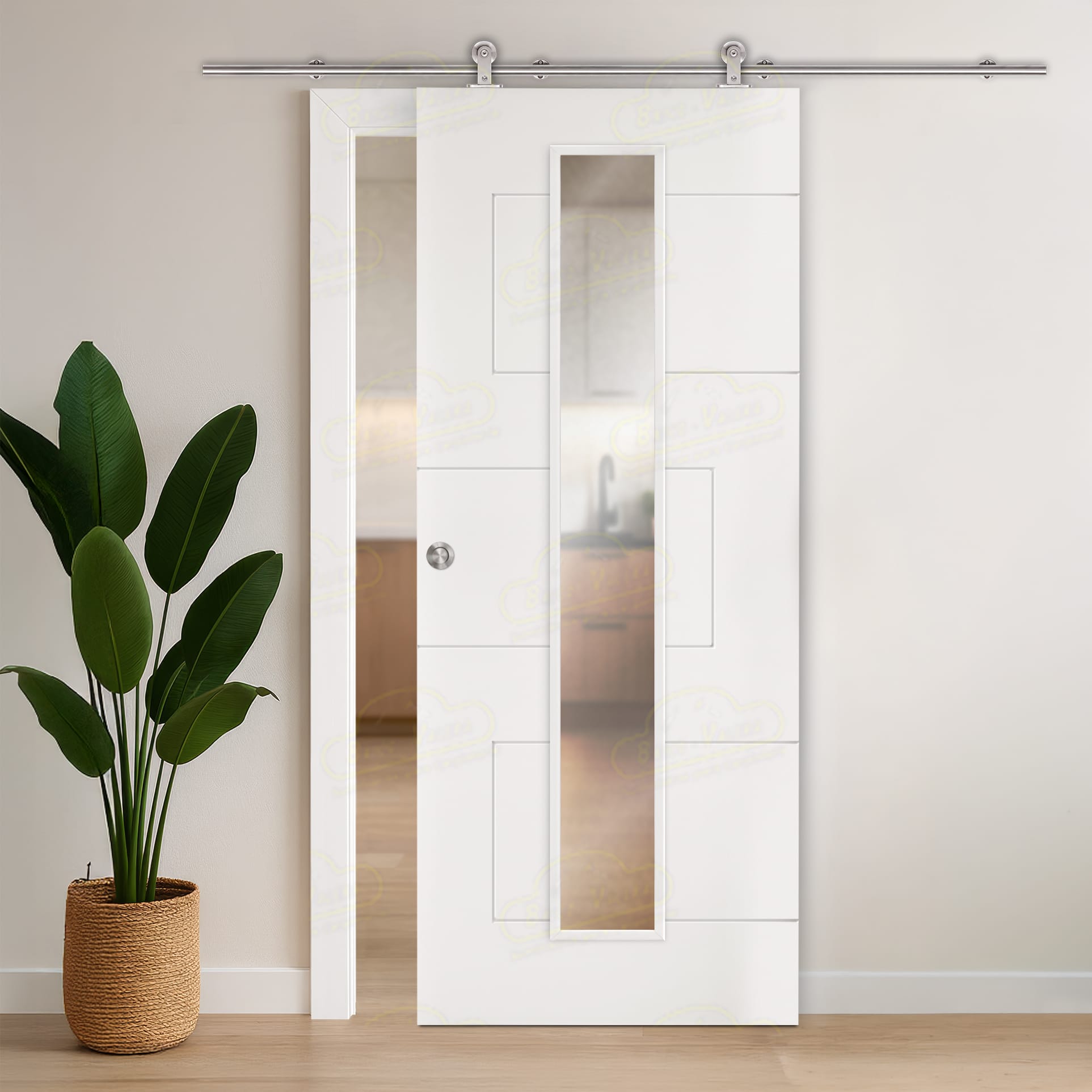 Puerta Corredera Sola-V1C de Interior Lacada Blanca