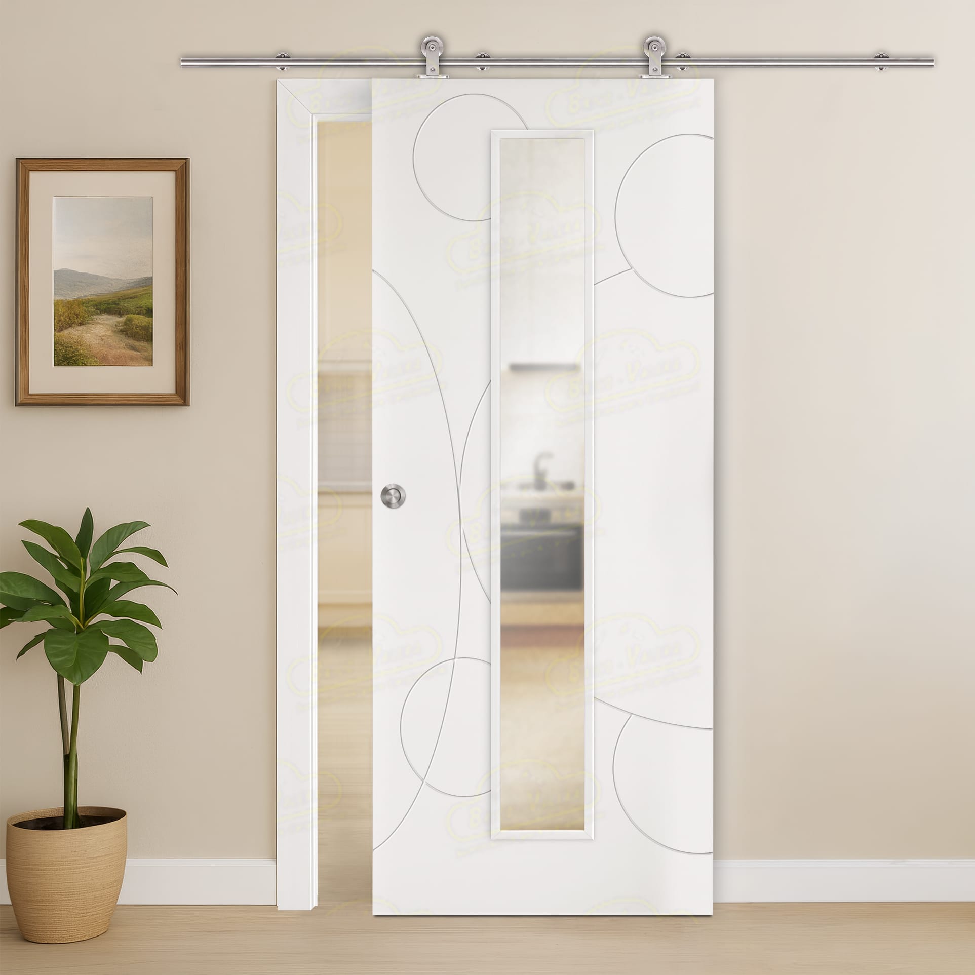 Puerta Corredera Universo-V1C de Interior Lacada Blanca