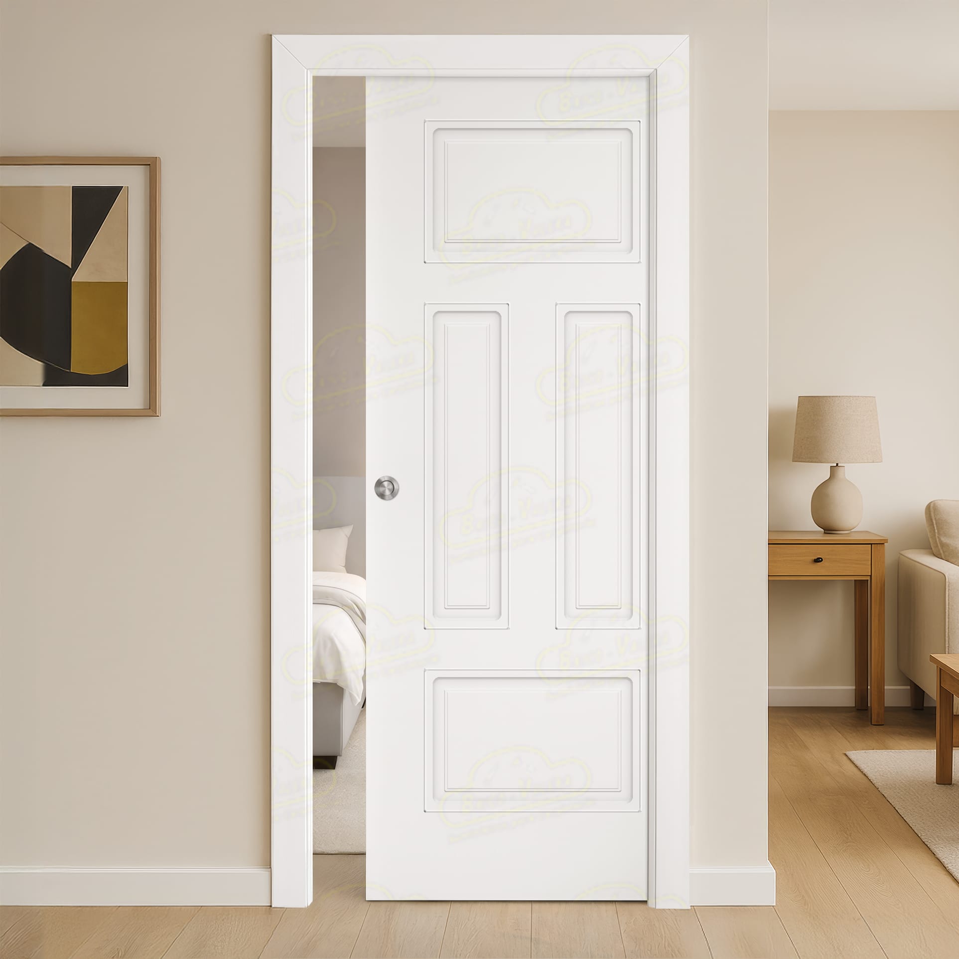 Puerta Corredera UR-140 de Interior Lacada Blanca