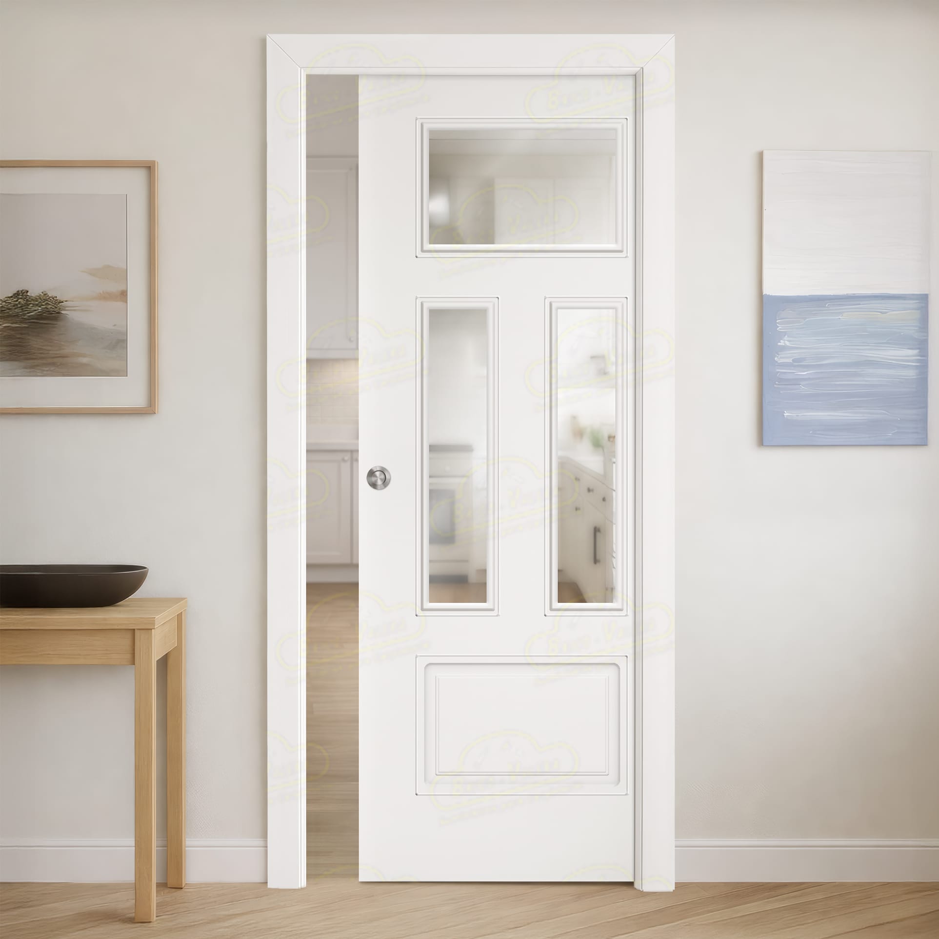 Puerta Corredera UR-140-V3 de Interior Lacada Blanca