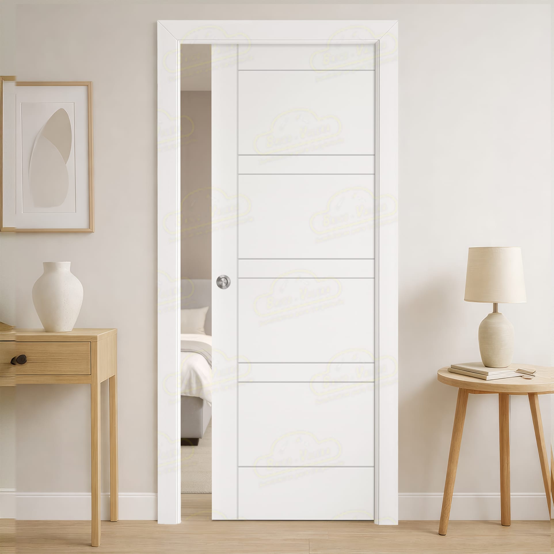 Puerta Corredera Valencia de Interior Lacada Blanca