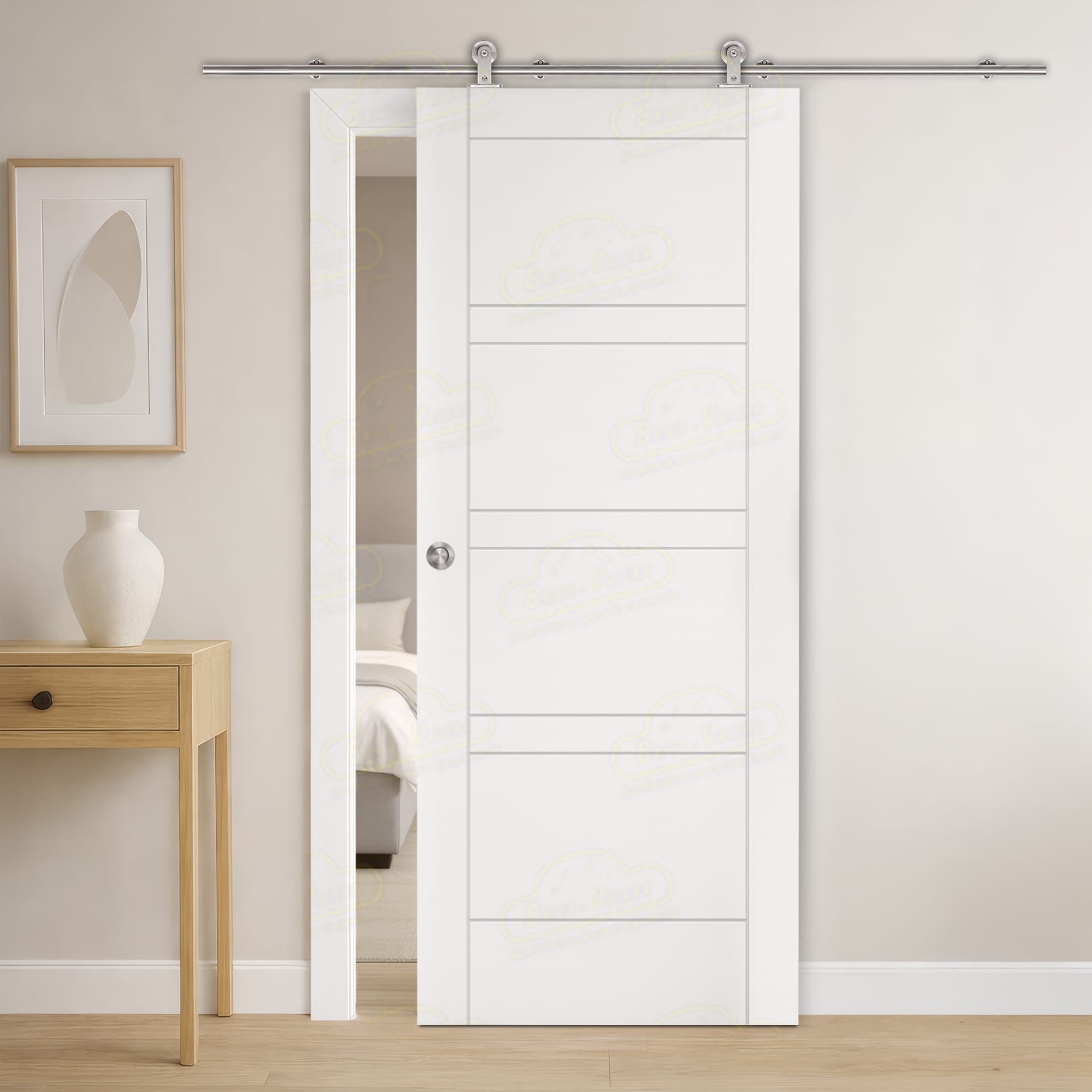 Puerta Corredera Valencia de Interior Lacada Blanca