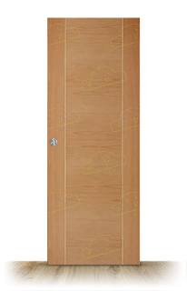 Puerta Corredera L4G2B Haya Vaporizada de Interior Moderna
