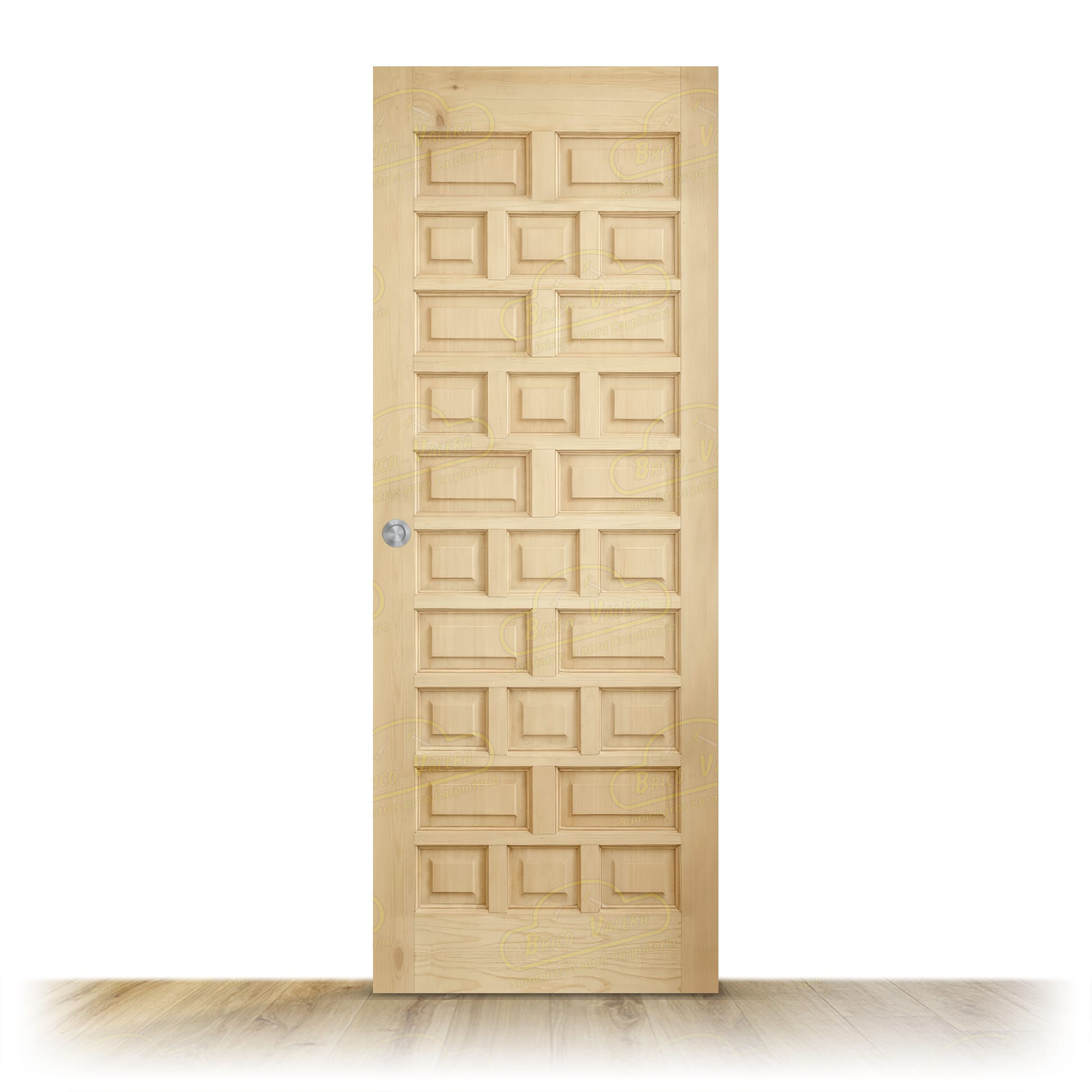 Puerta Corredera Castellana de Interior Rústica en Crudo