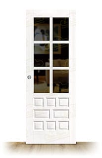 Puerta Castellana-R V6 Rústica de Interior de Madera Lacada en Blanco
