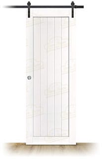 Puerta Gr005-L Rústica de Interior de Madera Lacada en Blanco
