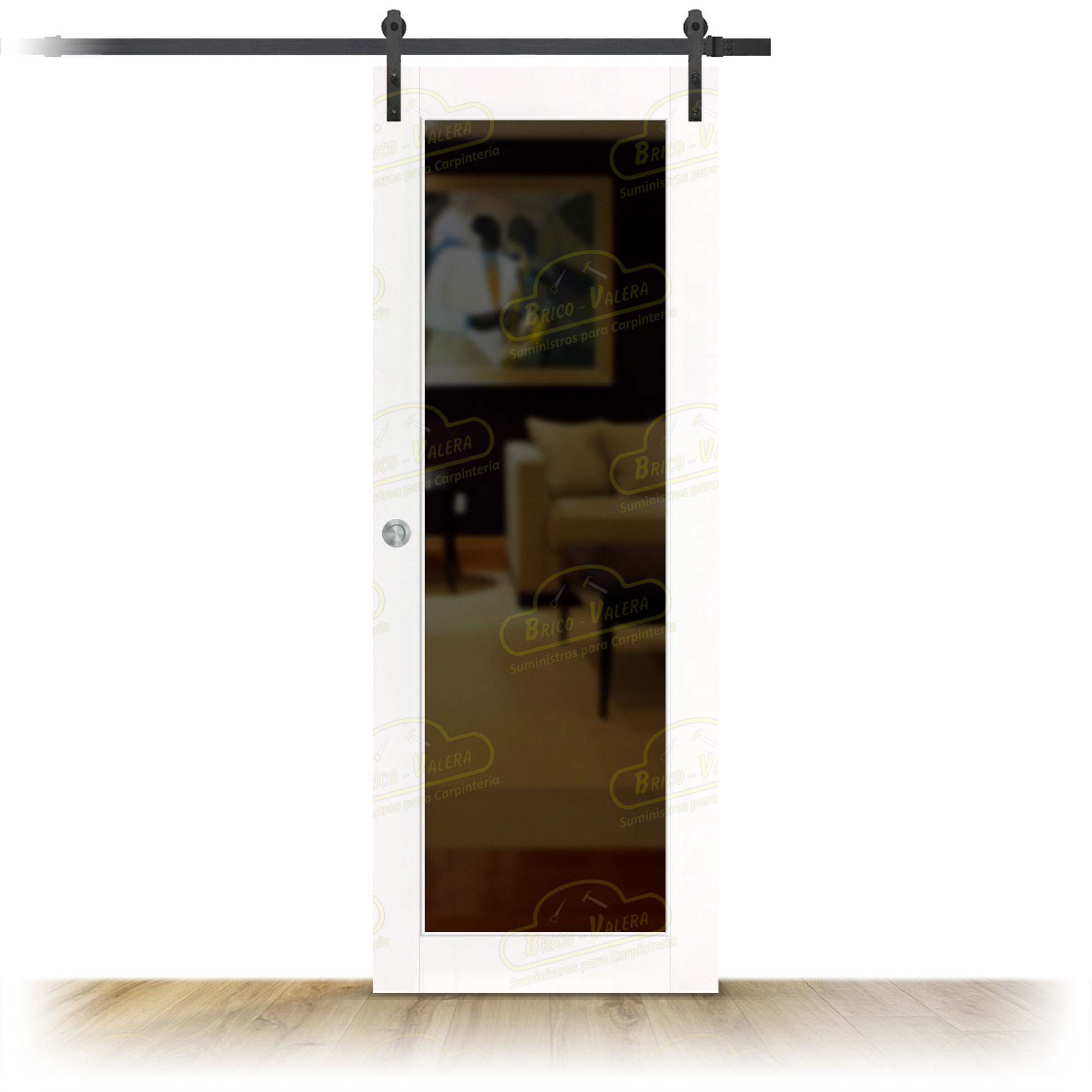 Puerta Gr005-L V1 Rústica de Interior de Madera Lacada en Blanco