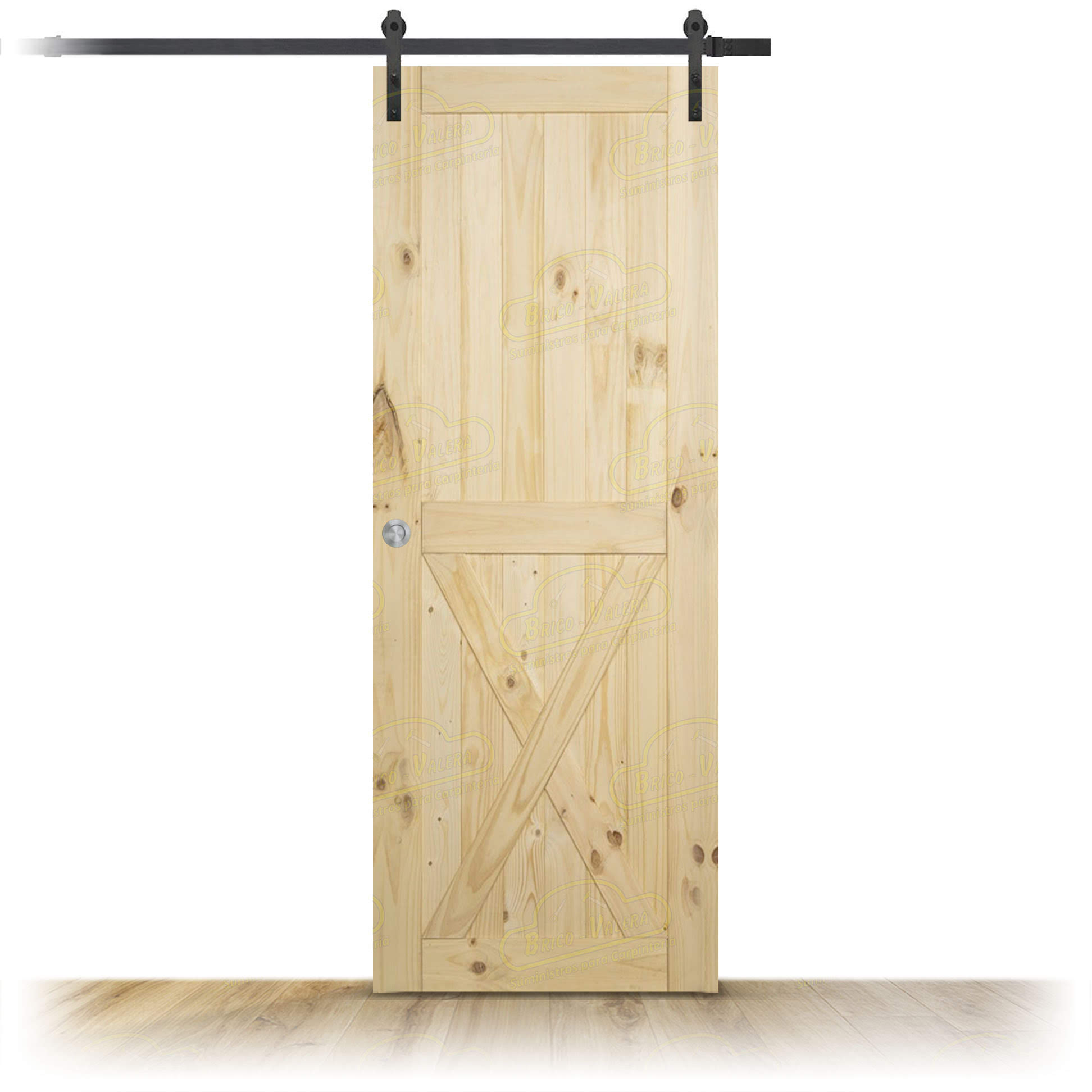 Puerta de Granero Gr002-L de Interior de Madera en Crudo