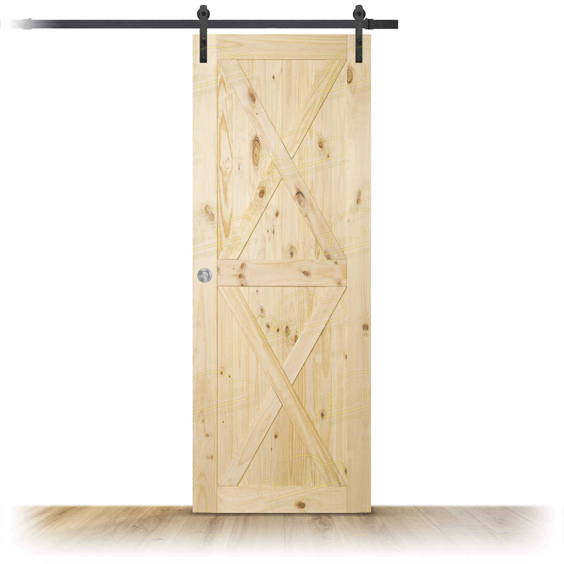 Puerta de Granero Gr003-L de Interior de Madera en Crudo