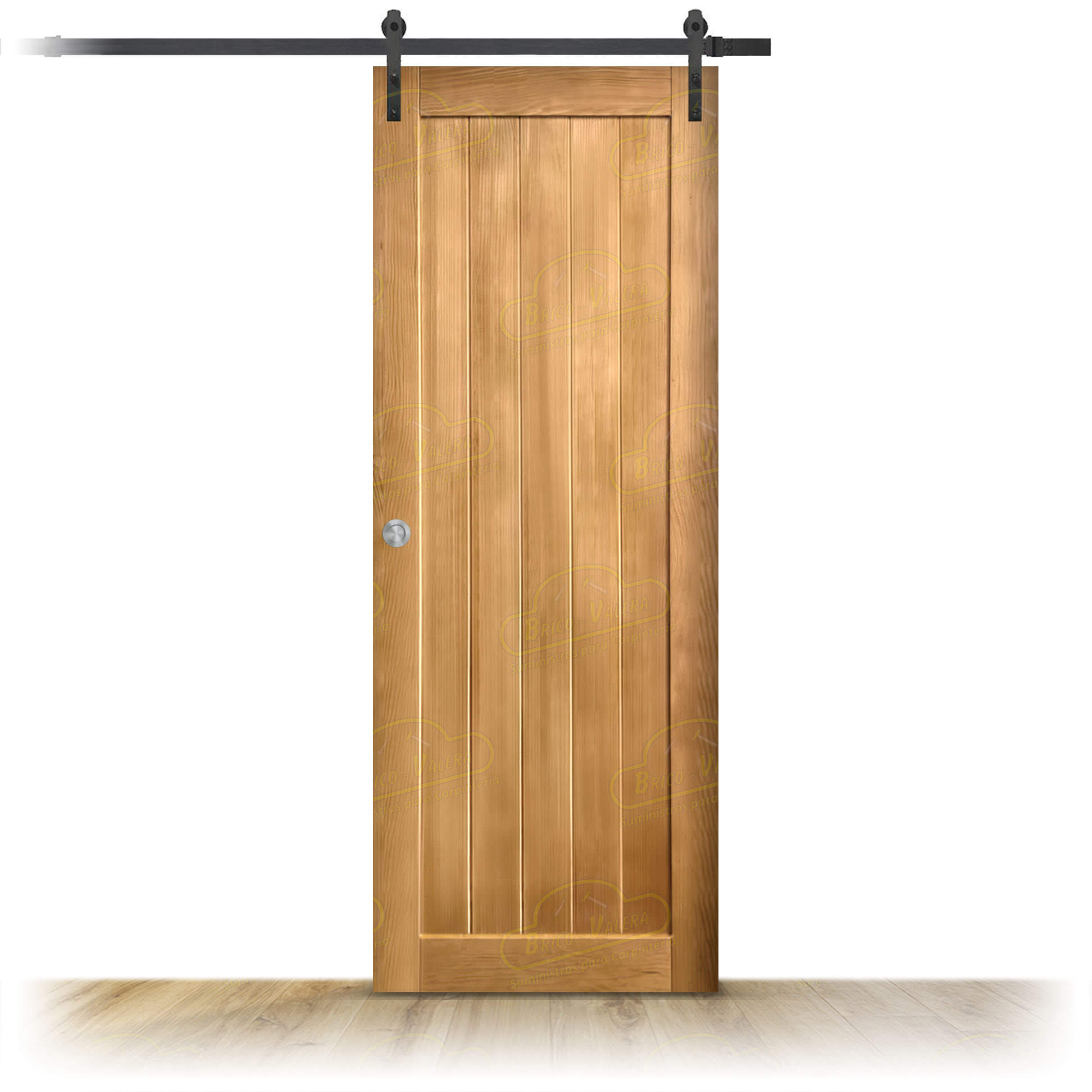 Puerta de Granero Gr005-L de Interior de Madera Teñida Nogal Muy Claro D-2915