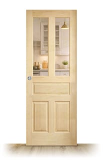 Puerta Corredera Málaga-L V2 de Interior Rústica en Crudo