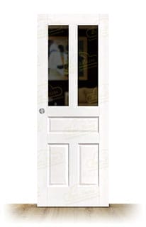 Puerta Malaga-R V2 Rústica de Interior de Madera Lacada en Blanco