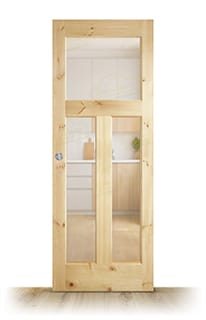 Puerta Corredera Mallorca-L V3 de Interior Rústica en Crudo