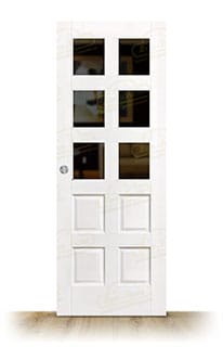 Puerta PM-02-R ZV6 Rústica de Interior de Madera Lacada en Blanco