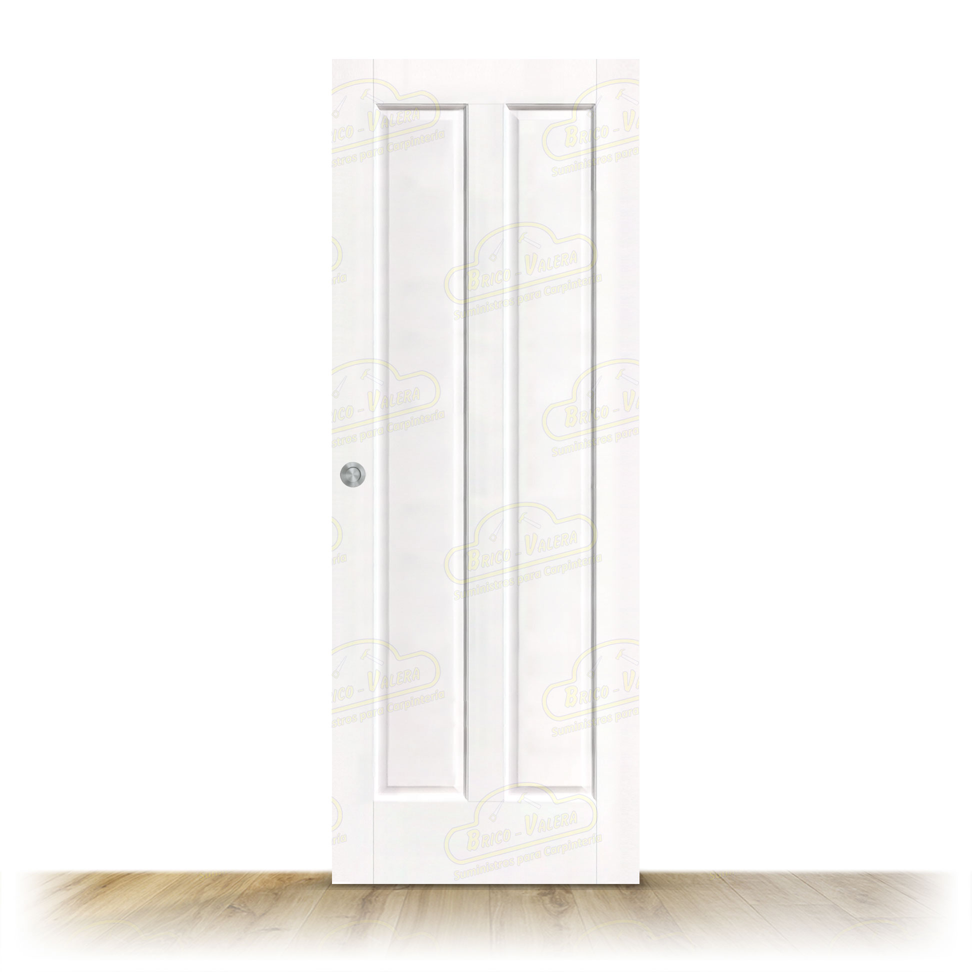 Puerta PM-1036-R Rústica de Interior de Madera Lacada en Blanco
