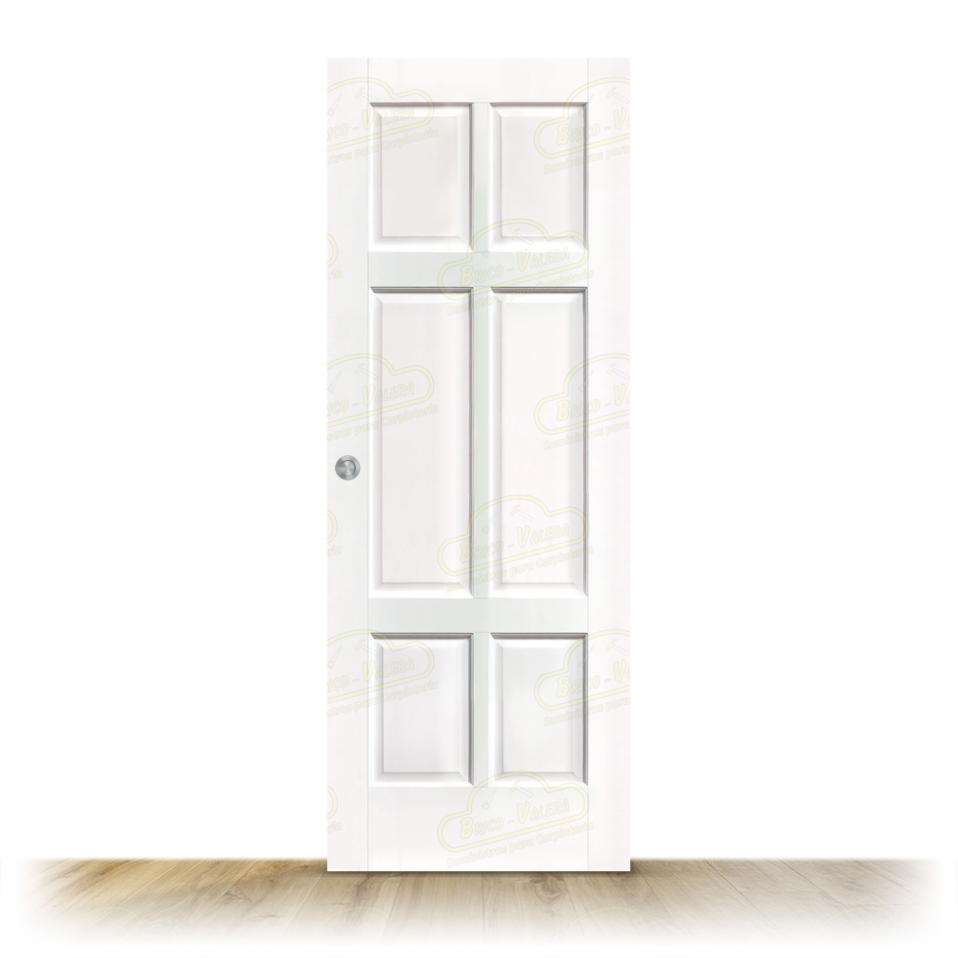 Puerta PM-1042-R Rústica de Interior de Madera Lacada en Blanco
